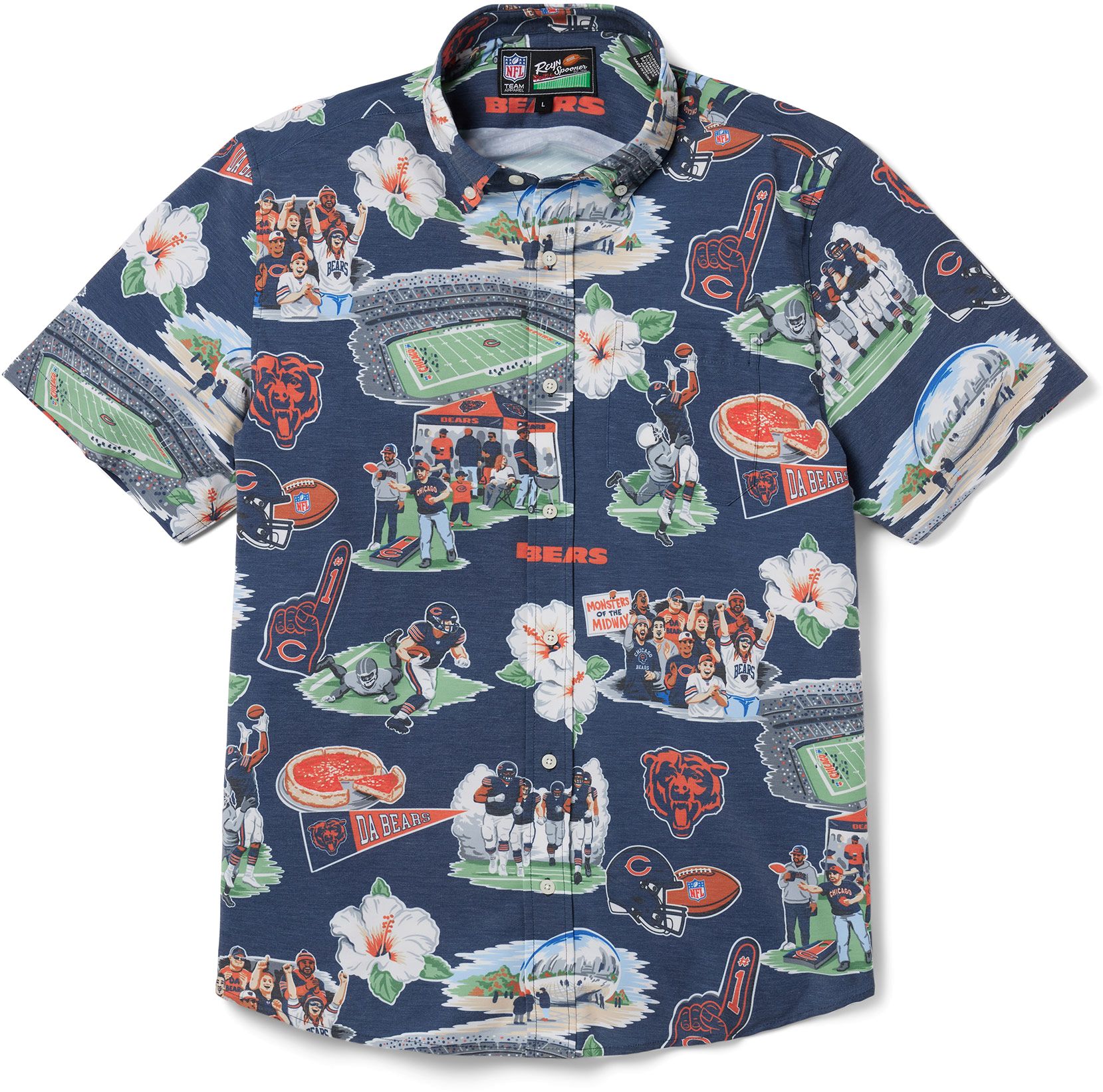 Reyn Spooner Men's Chicago Bears Scenic Navy Button-Down Shirt