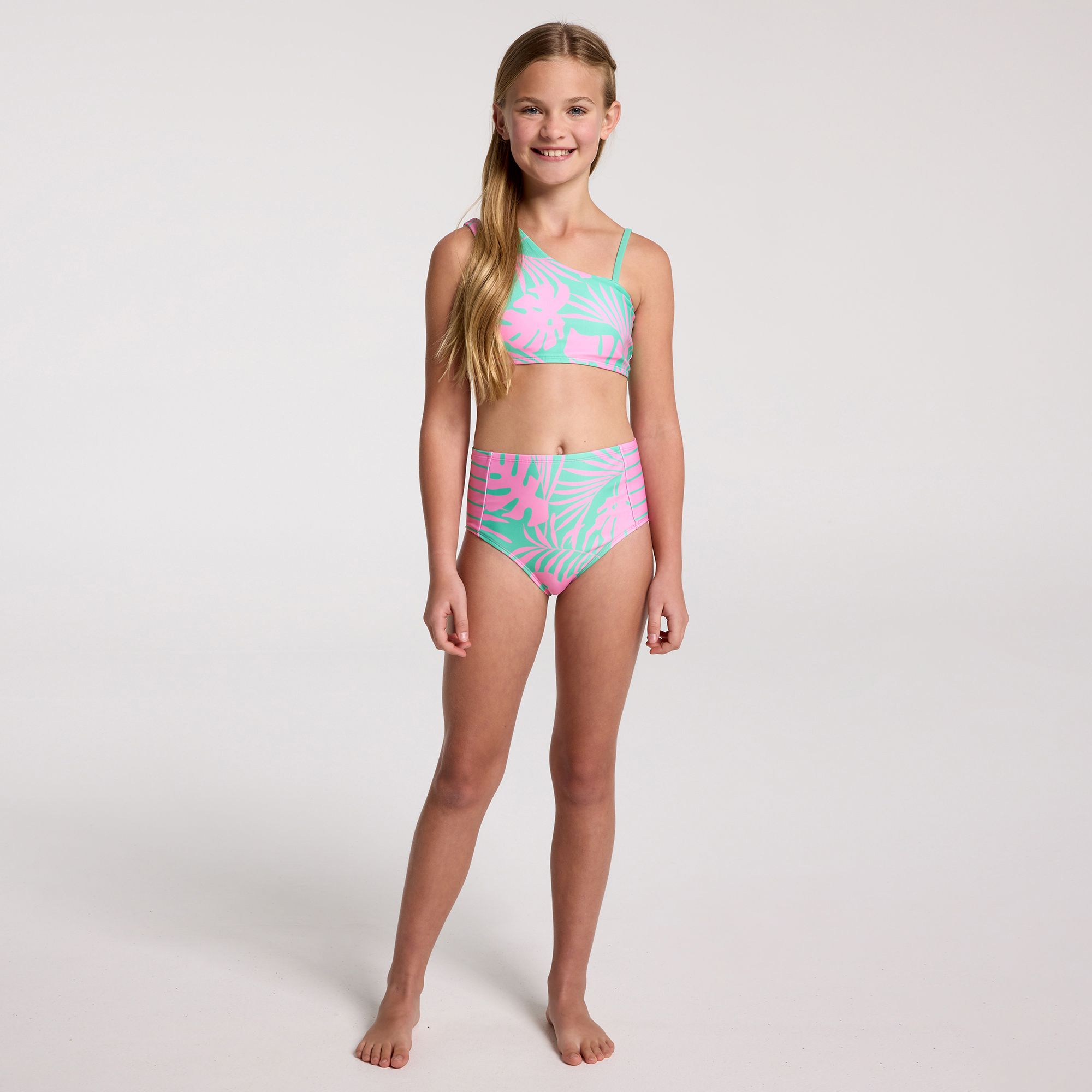 DSG Girls' Asymmetric Swim Top