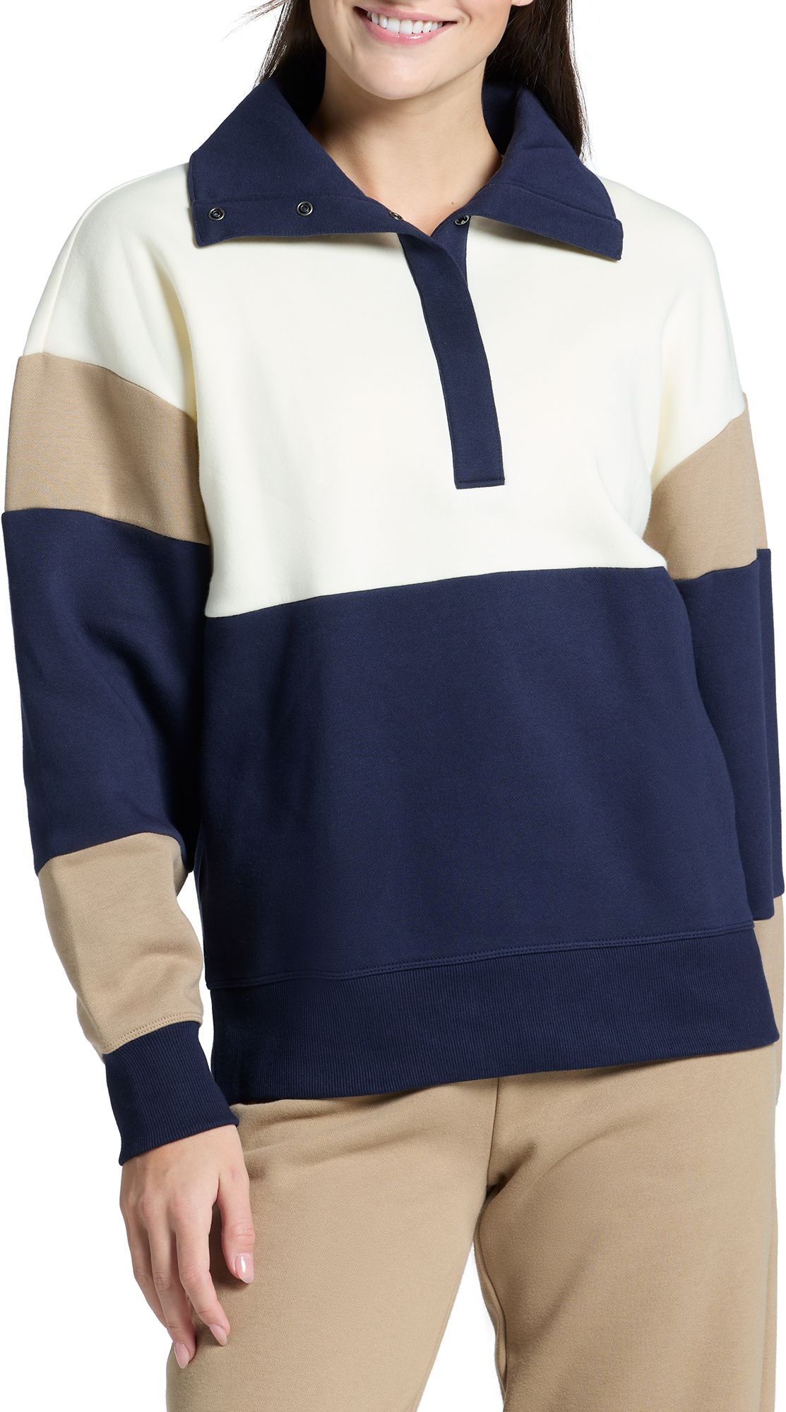 DSG Women's Classic Cotton Snap Neck Sweatshirt