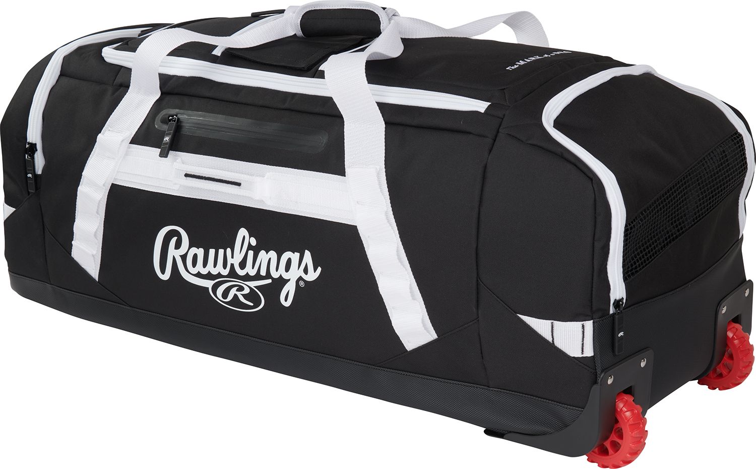 Sac D'équipement Baseball/Softball Rawlings - Noir Avec Lettrage Rouge - Neuf