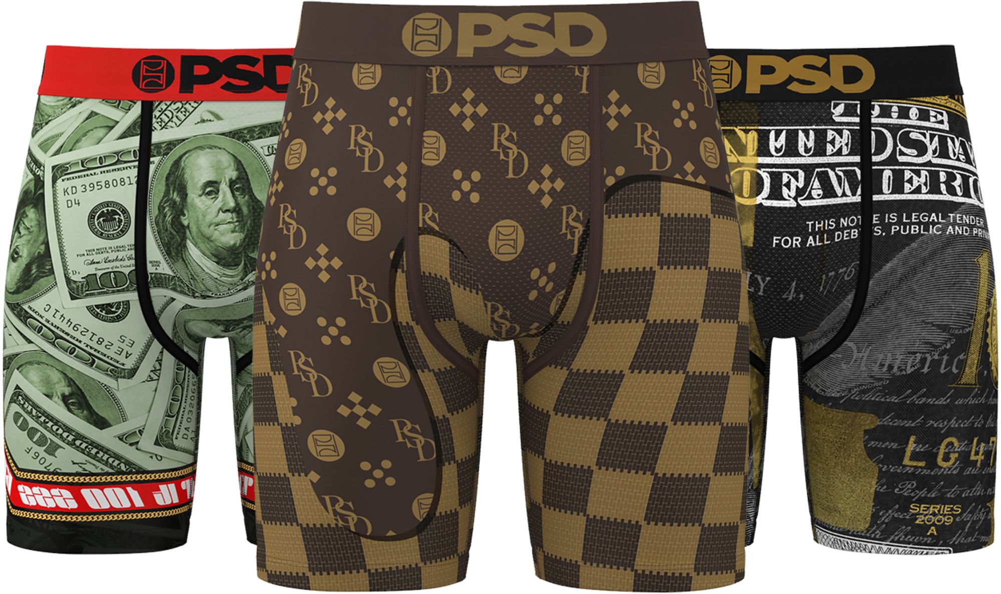 PSD Underwear Men's Make Bank Boxer Briefs - 3 Pack