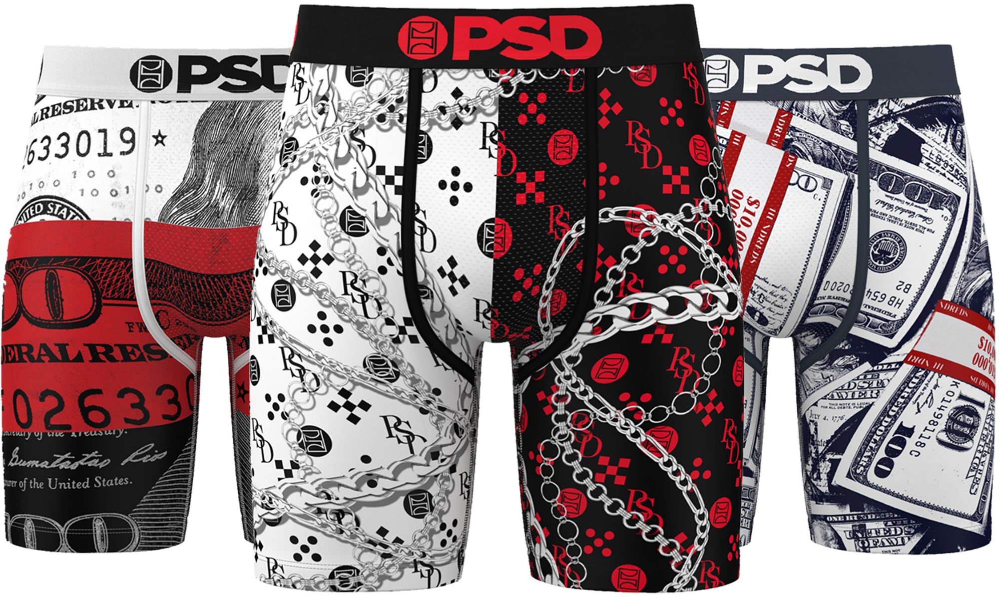 PSD Underwear Men's Retro Rich Boxer Briefs - 3 Pack