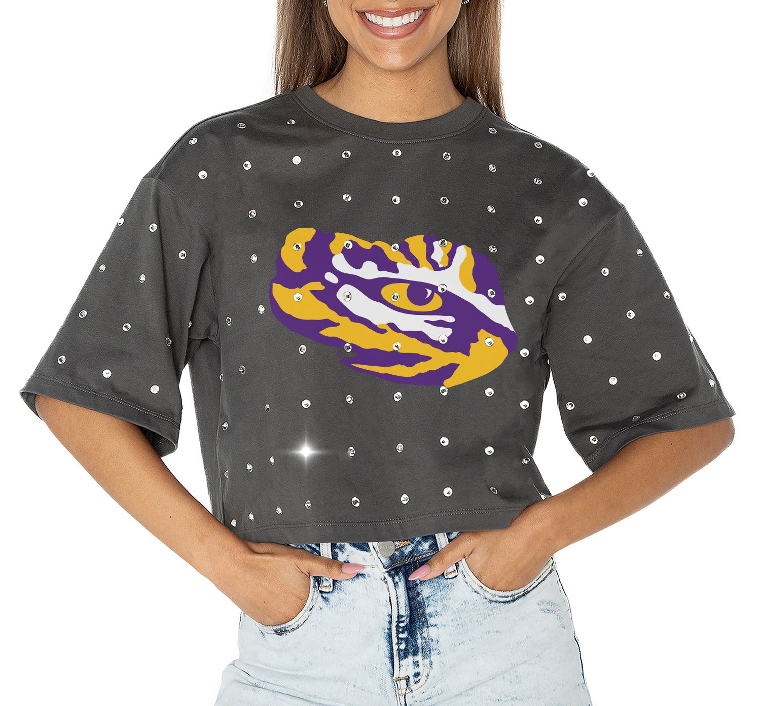 Gameday Couture Women's LSU Tigers Grey Just In Time T-Shirt