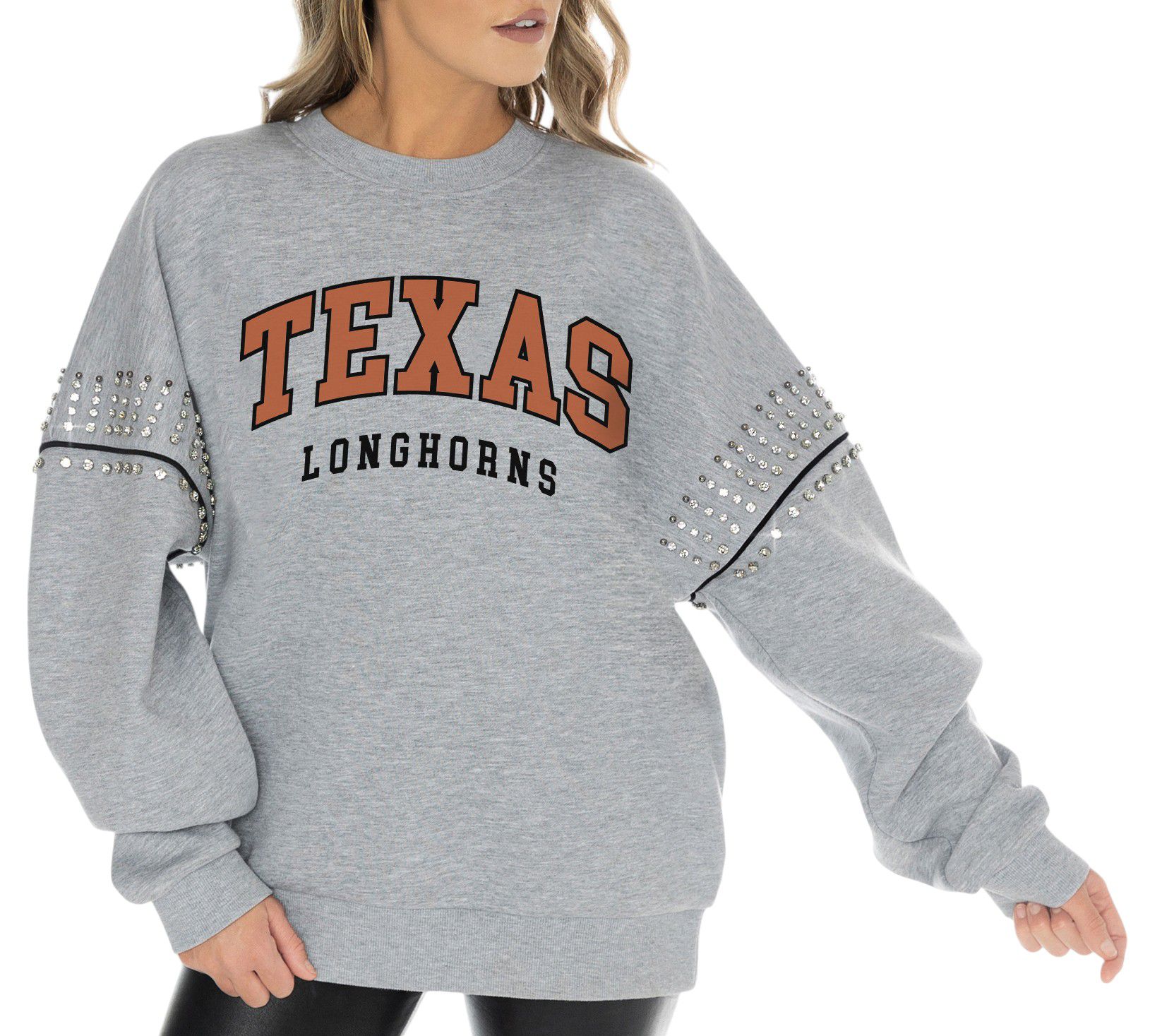 Gameday Couture Women's Texas Longhorns Grey Edge Crew Pullover Sweatshirt
