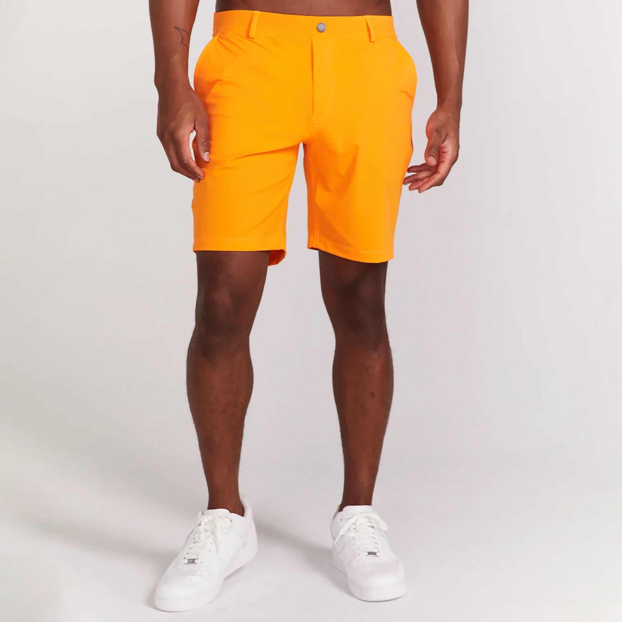 REDVANLY Men's 9" Hanover Pull-On Golf Shorts, Medium, Tangelo Orange