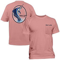 Salt Life Men's Salty Marlin Lure Long Sleeve Fishing Shirt, Large, Blue