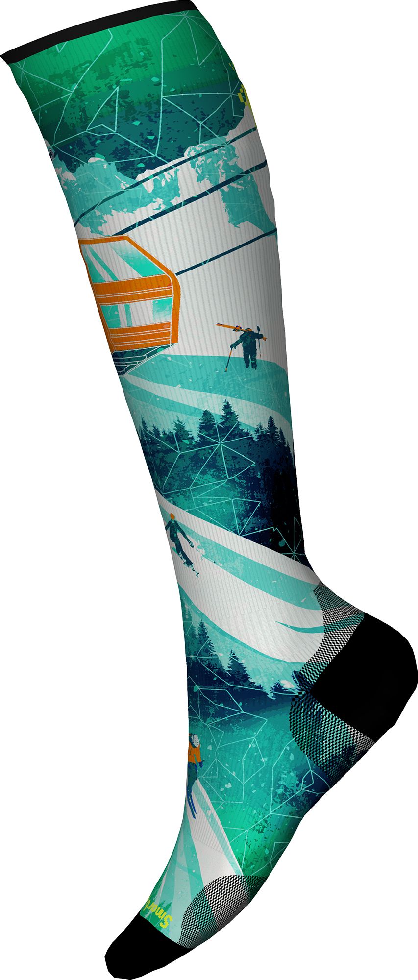 SmartWool Ski Zero Cushion Ski Day Print Over The Calf Socks