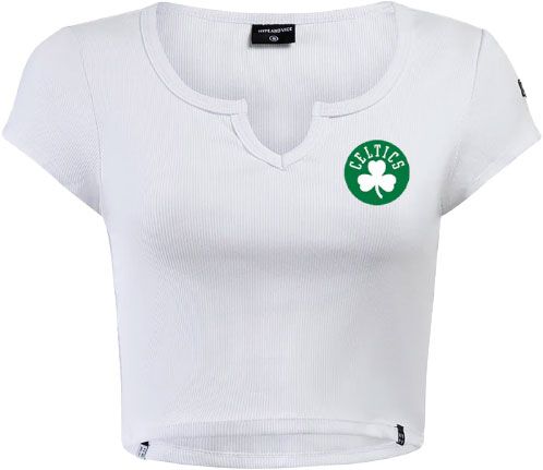 Hype and Vice Women's Boston Celtics White Cali T-Shirt