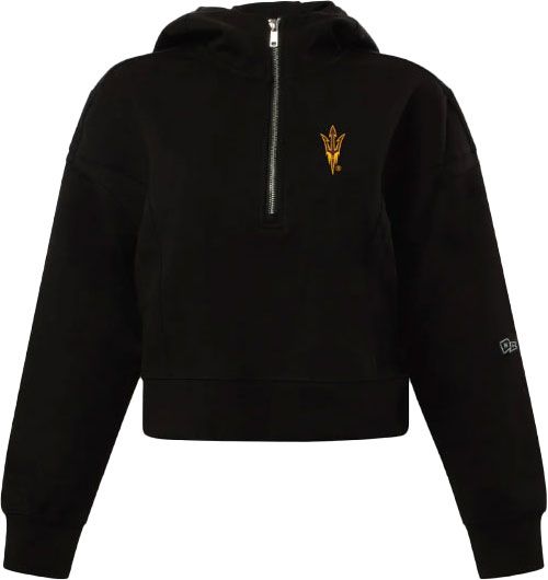 Hype and Vice Women's Arizona Wildcats Black Vintage Half-Zip Shirt