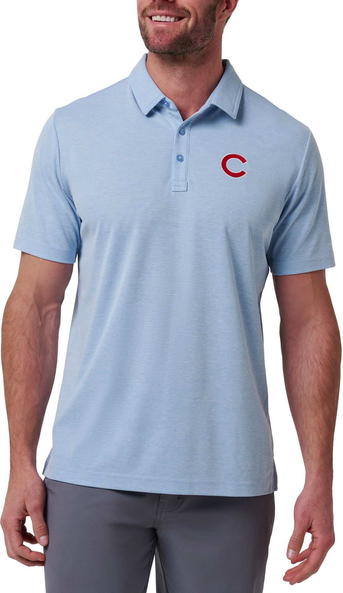 TravisMathew Men's Chicago Cubs Blue Polo
