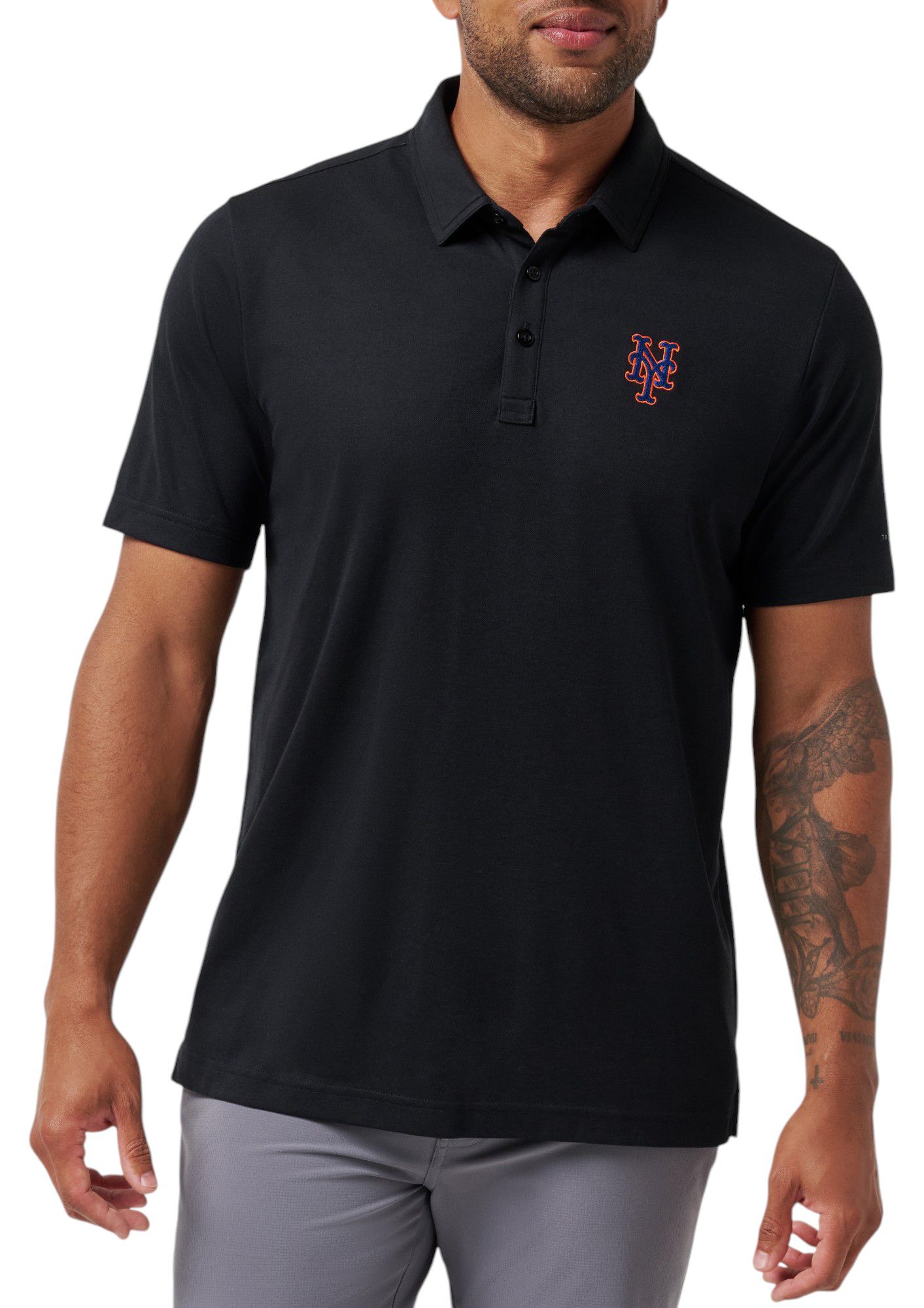 TravisMathew Men's New York Mets Black Polo