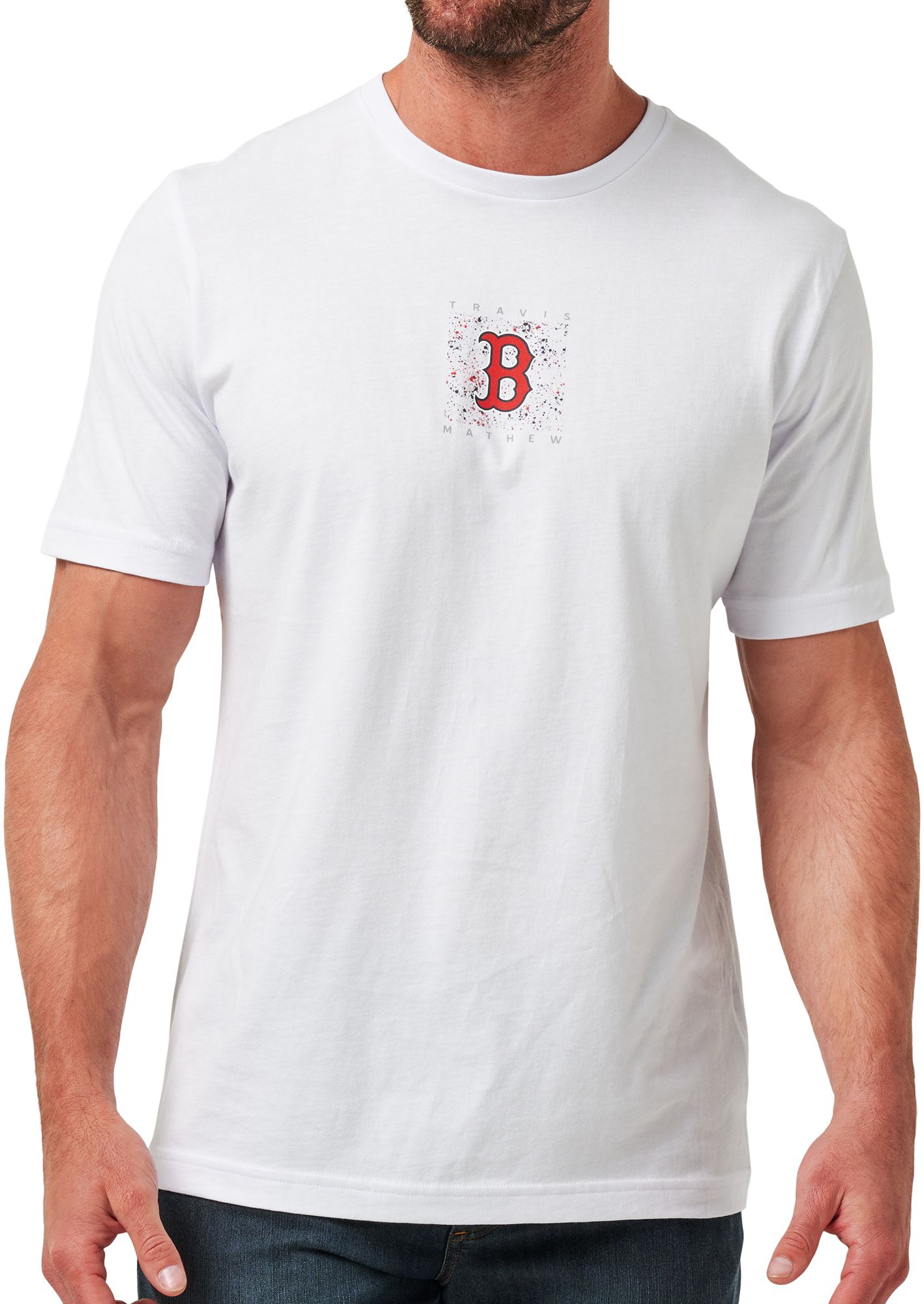 TravisMathew Men's Boston Red Sox White In the Dugout T-Shirt