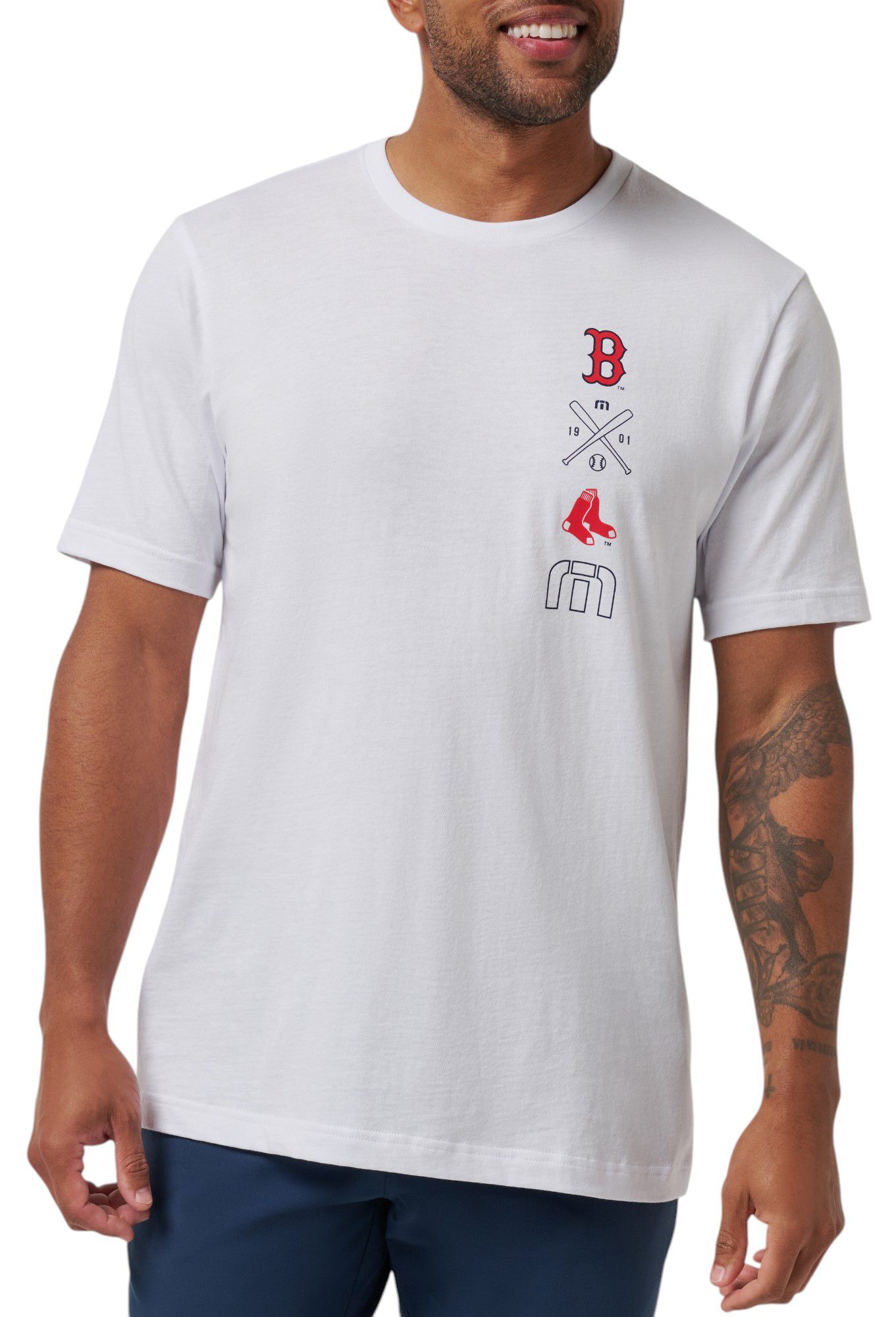 TravisMathew Men's Boston Red Sox White Sunset Slam T-Shirt