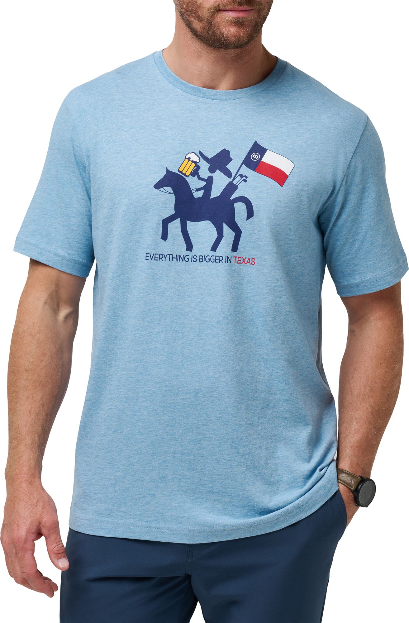 TravisMathew Men's Hoot and Hollar 2.0 TX State Graphic Golf T-Shirt