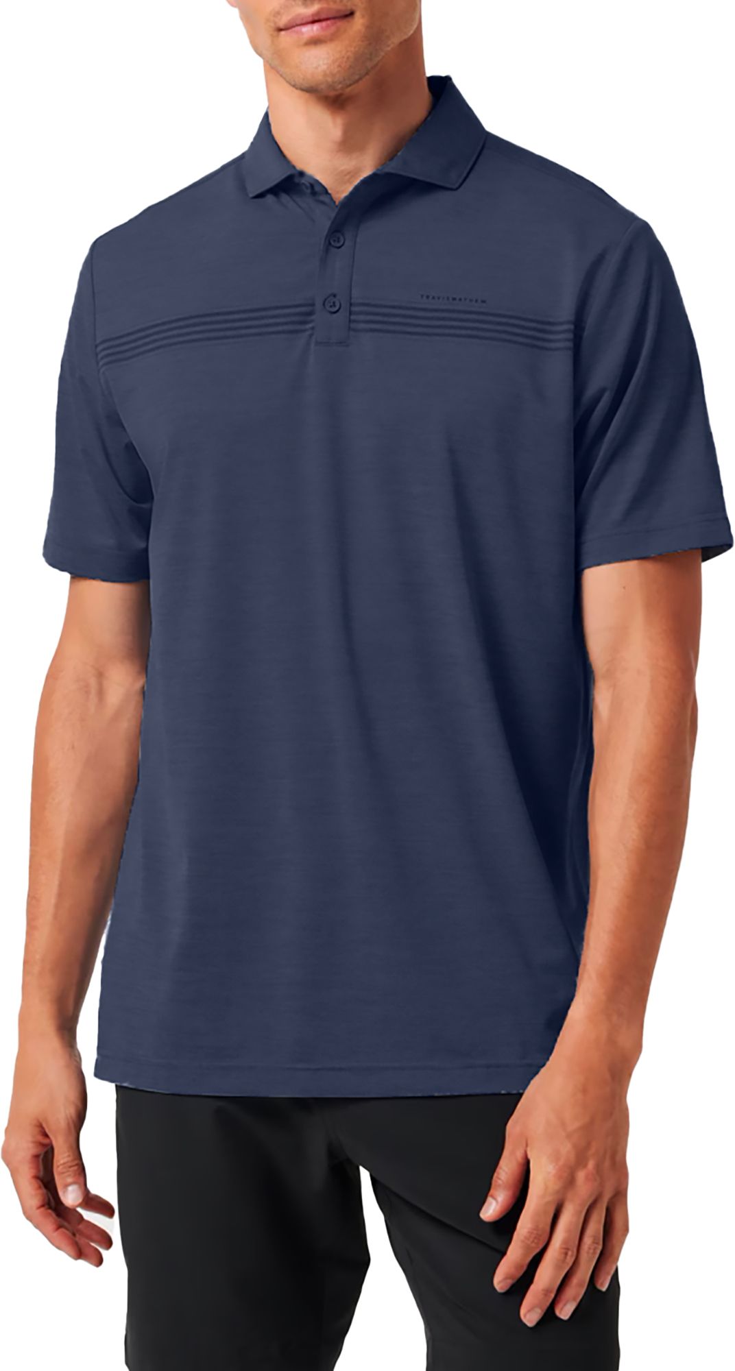 TravisMathew Men's Heater Pro Chest Stripe Golf Polo
