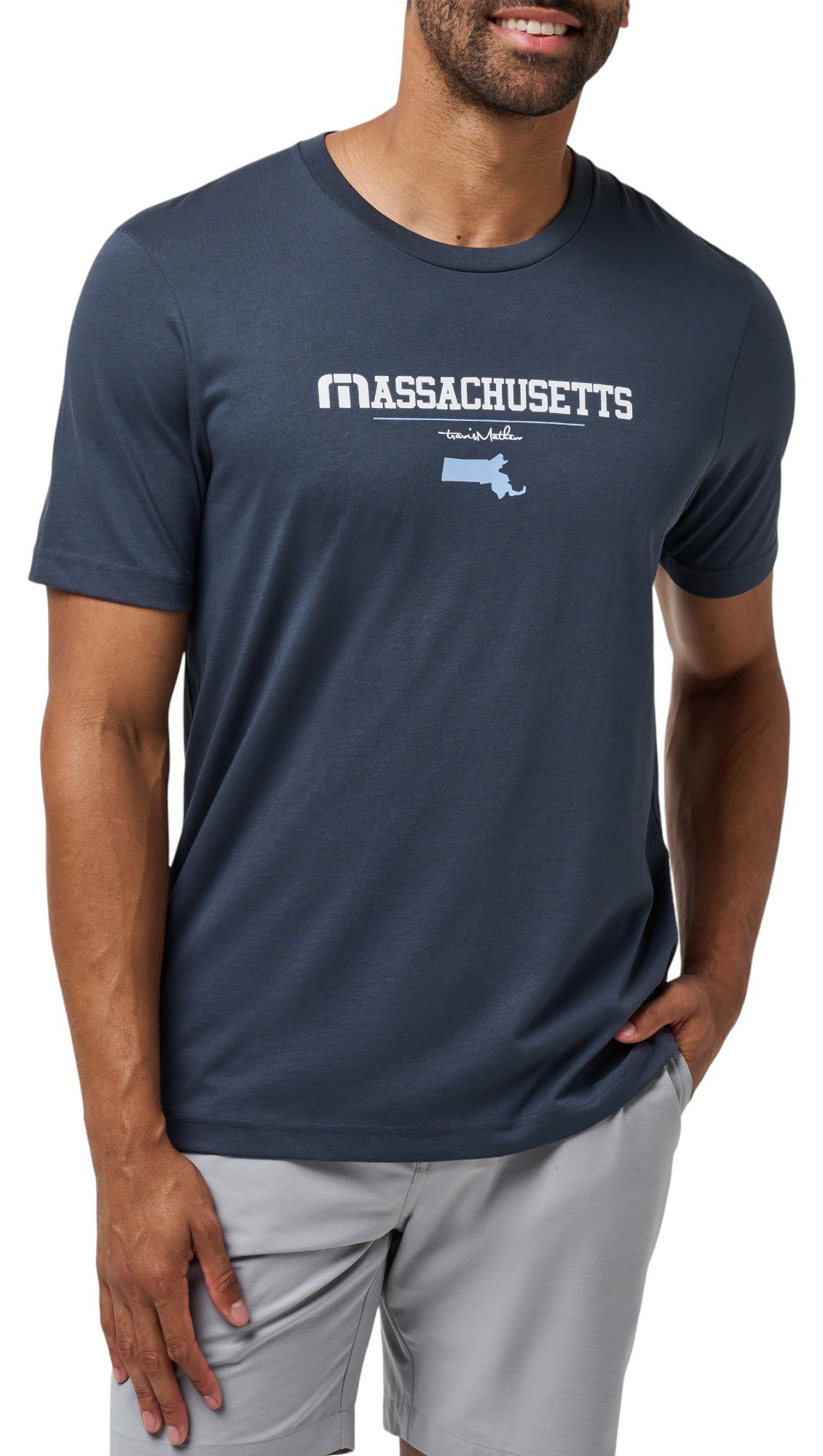 TravisMathew Men's Personal Best MA State Graphic Golf T-Shirt
