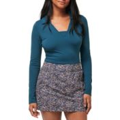 SanSoleil Women's Long Sleeve Printed Mock Neck Shirt