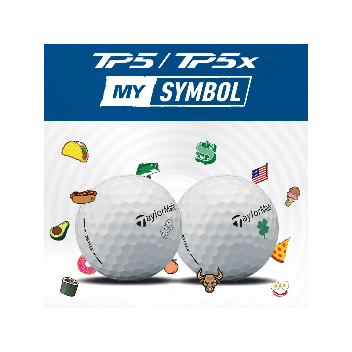 TAYLORMADE TP5x 限定 TaylorMade 2024 TP5x MySymbol Clover Golf Balls | Dick's