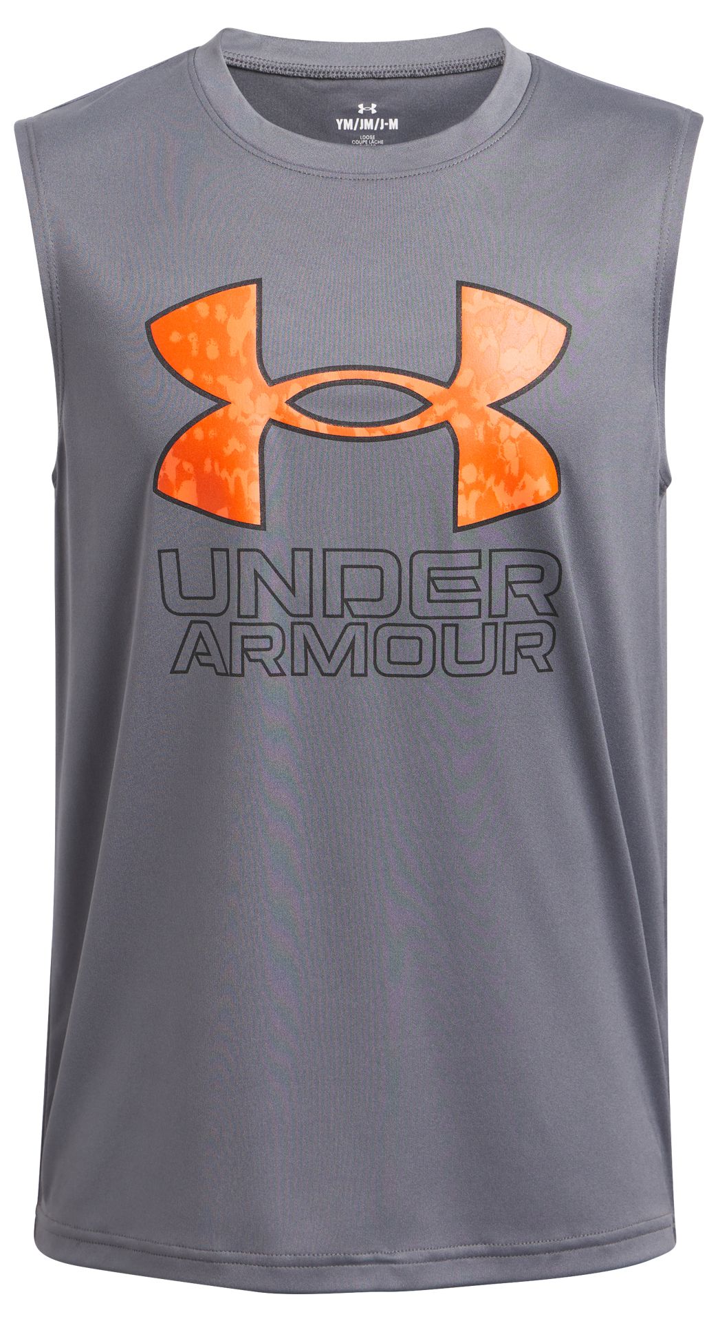 Under Armour Boys UA Tech Hybrid Print Tank Top - Gray