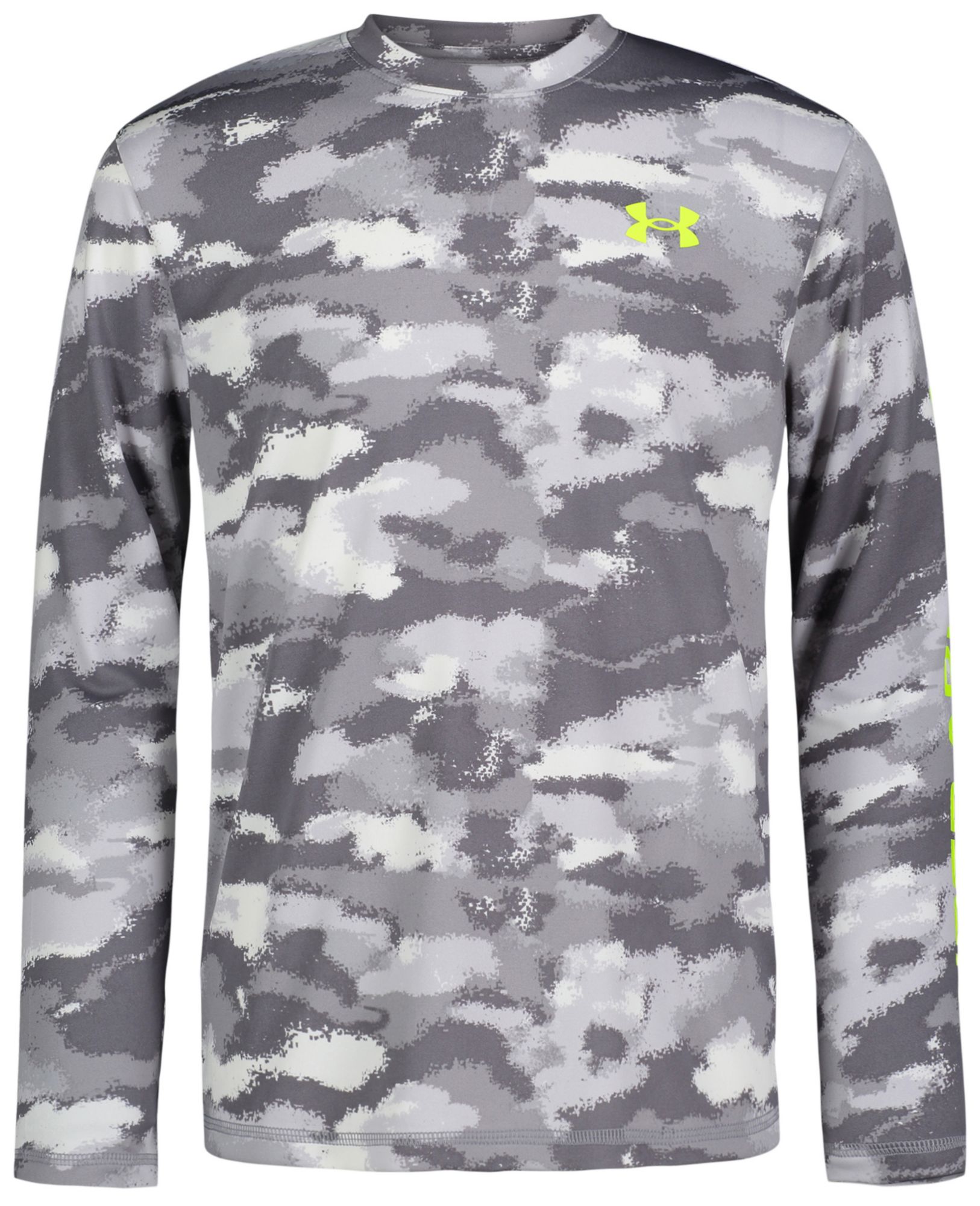 UNDER ARMOUR Boys' Dissolve Camo Logo UPF Long Sleeve Shirt