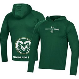 Under Armour Men's Colorado State Rams Green Long Sleeve Hooded Bench T-Shirt