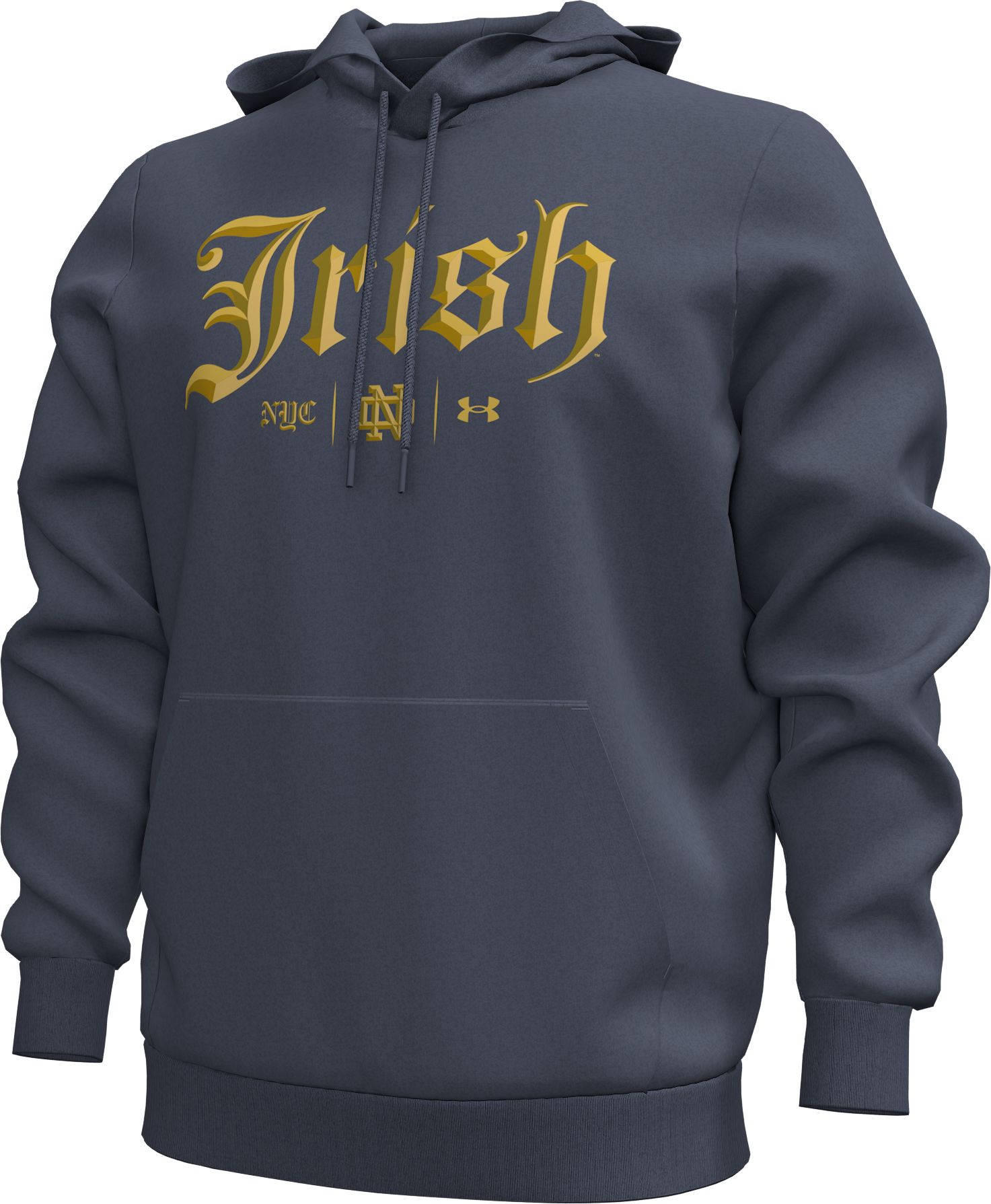 Under Armour Men's Notre Dame Fighting Irish Shamrock Series Grey Essential Fleece Hoodie