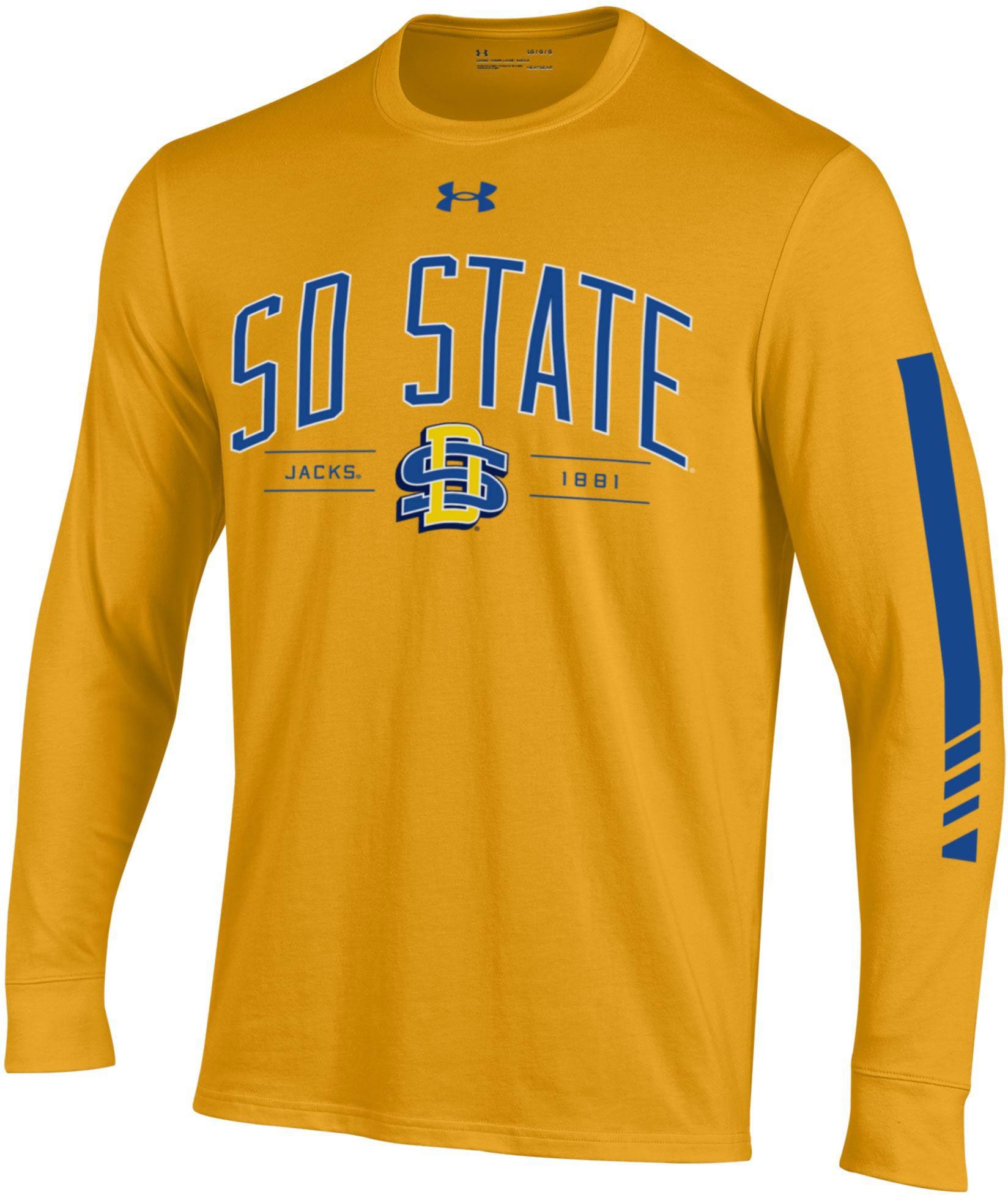 Under Armour Men's South Dakota State Jackrabbits Gold Performance Cotton Long Sleeve T-Shirt
