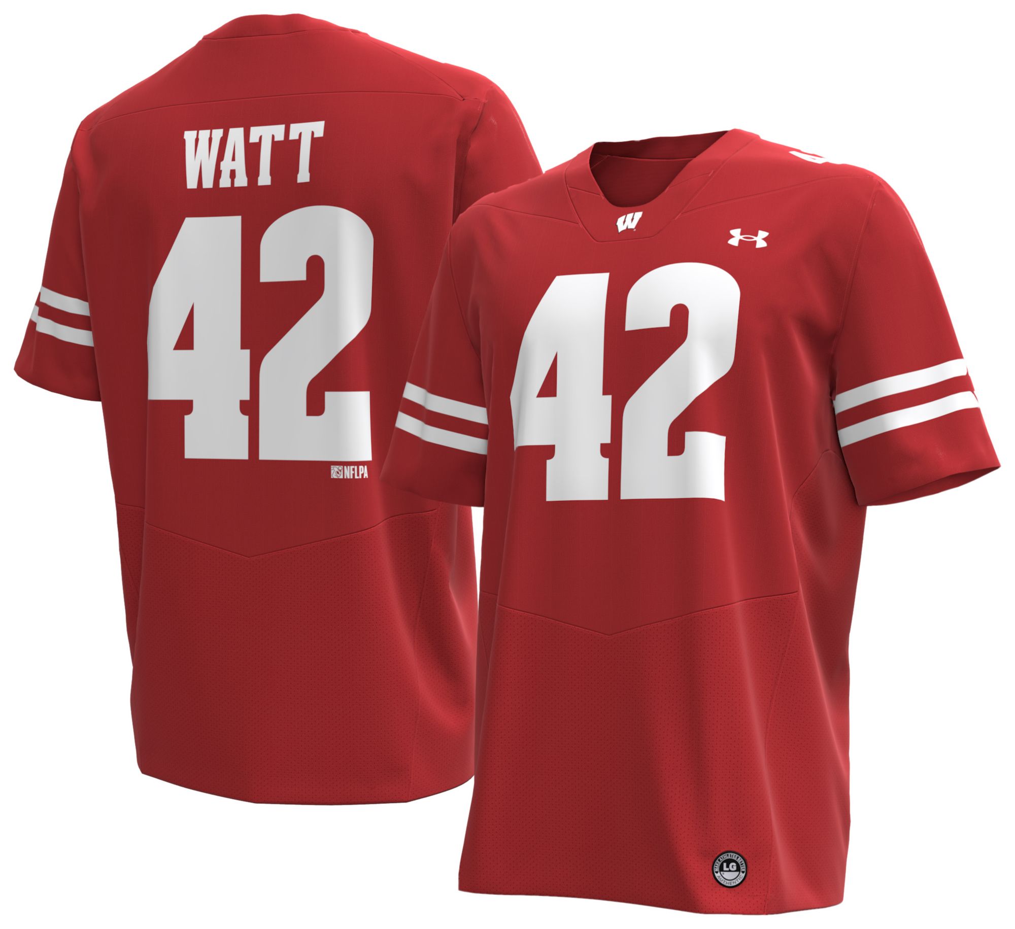 Under Armour Men's Wisconsin Badgers T.J. Watt #42 Red Replica Football Jersey