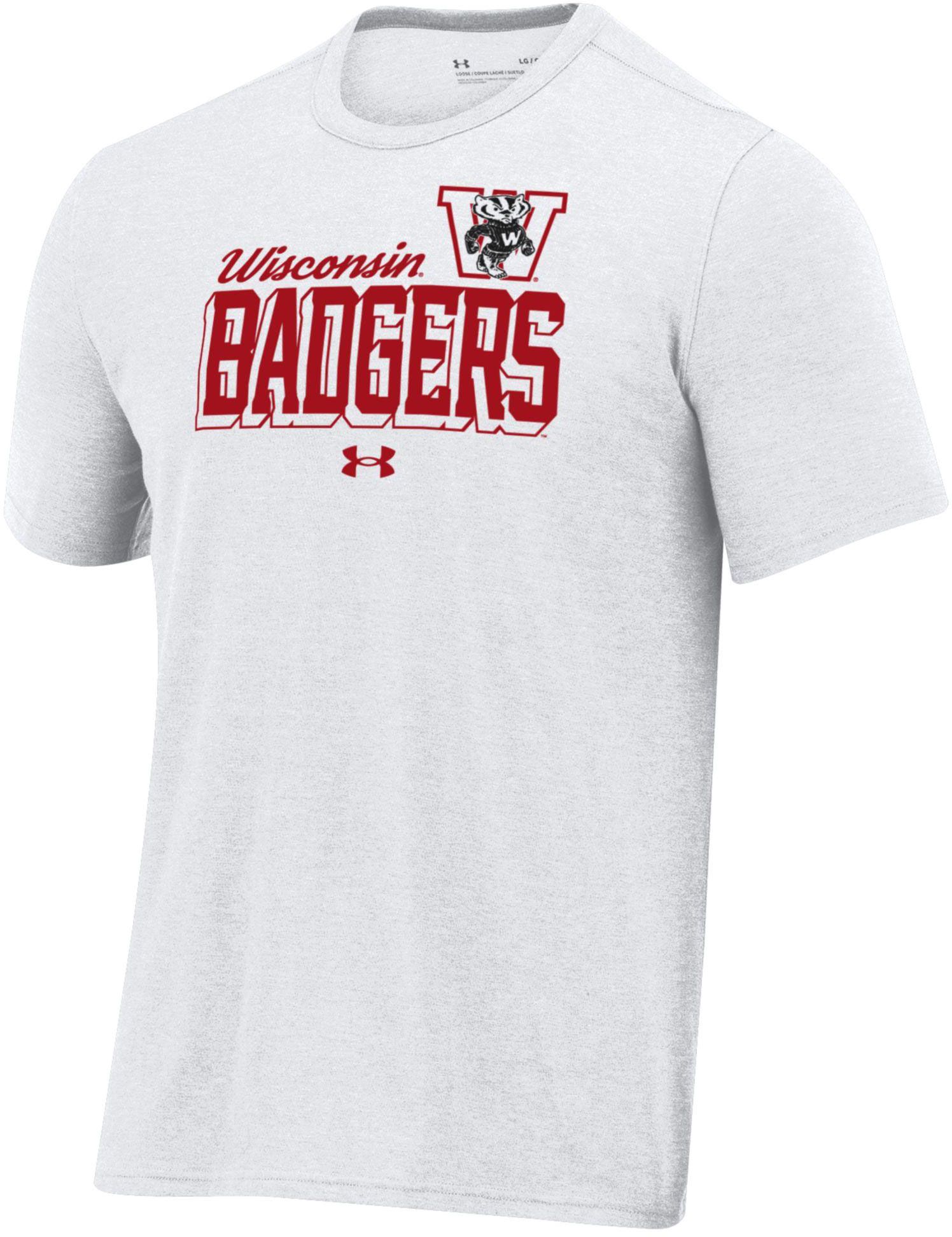 Under Armour Men's Wisconsin Badgers White All Day T-Shirt