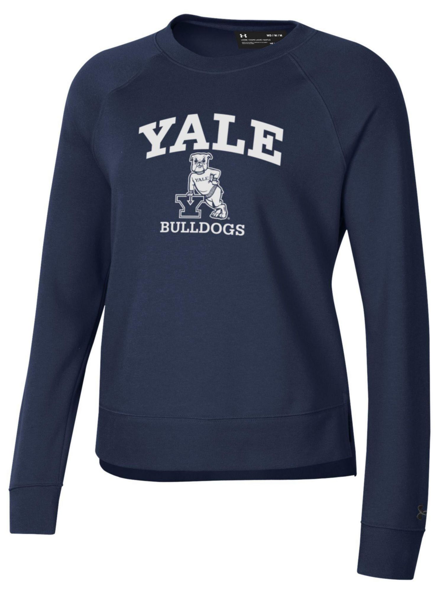 Under Armour Women's Yale Bulldogs Navy Rival Fleece Crew Pullover Sweatshirt