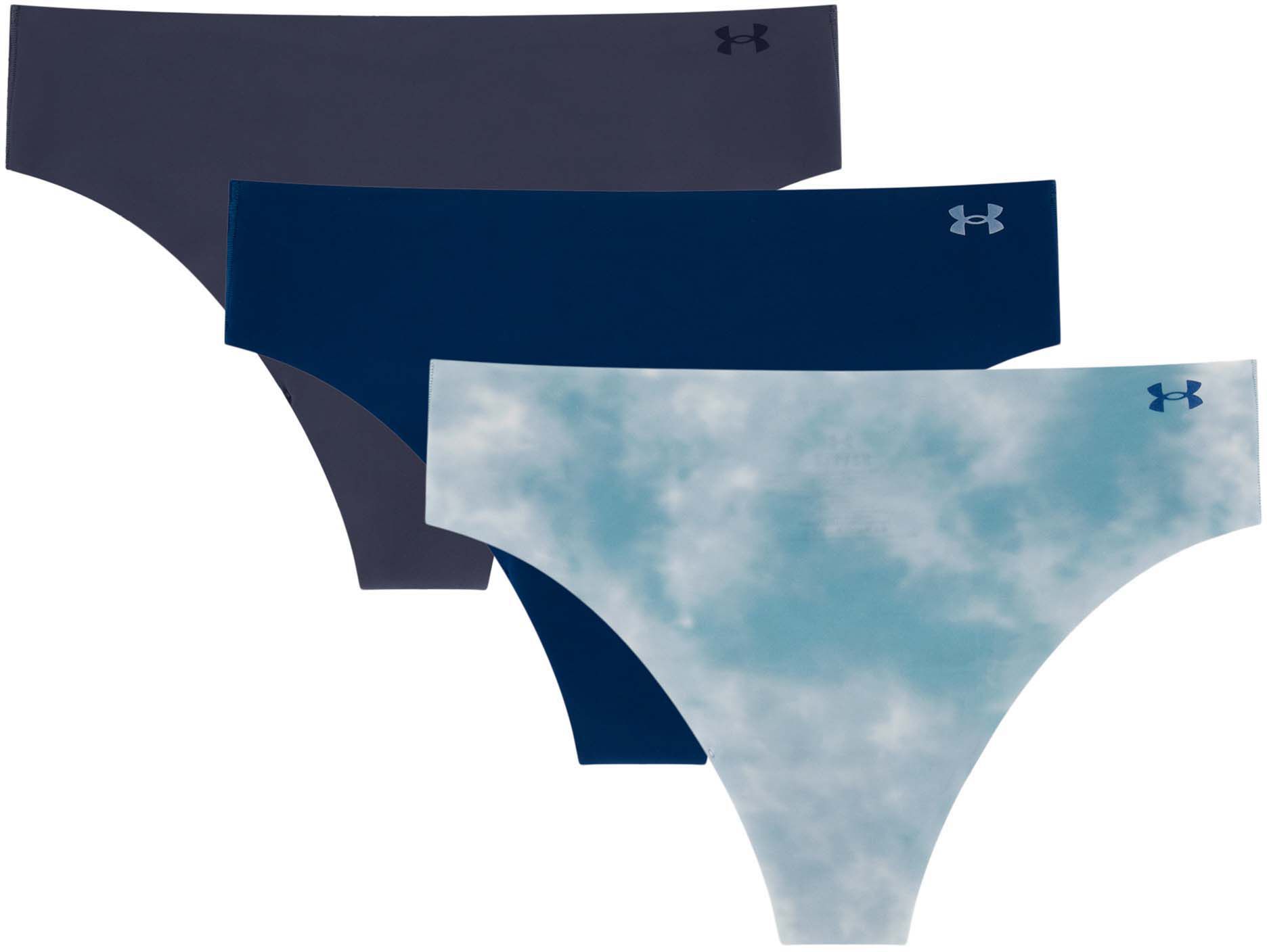 Under Armour Women's Pure Stretch No Show Printed Thong - 3 Pack