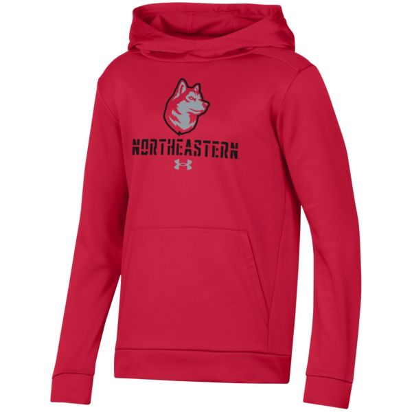 Under Armour Youth Northeastern Huskies Red Fleece Crew Hoodie