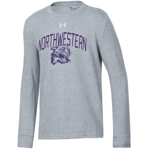 Under Armour Youth Northwestern Wildcats White Game Motto Sleeve T