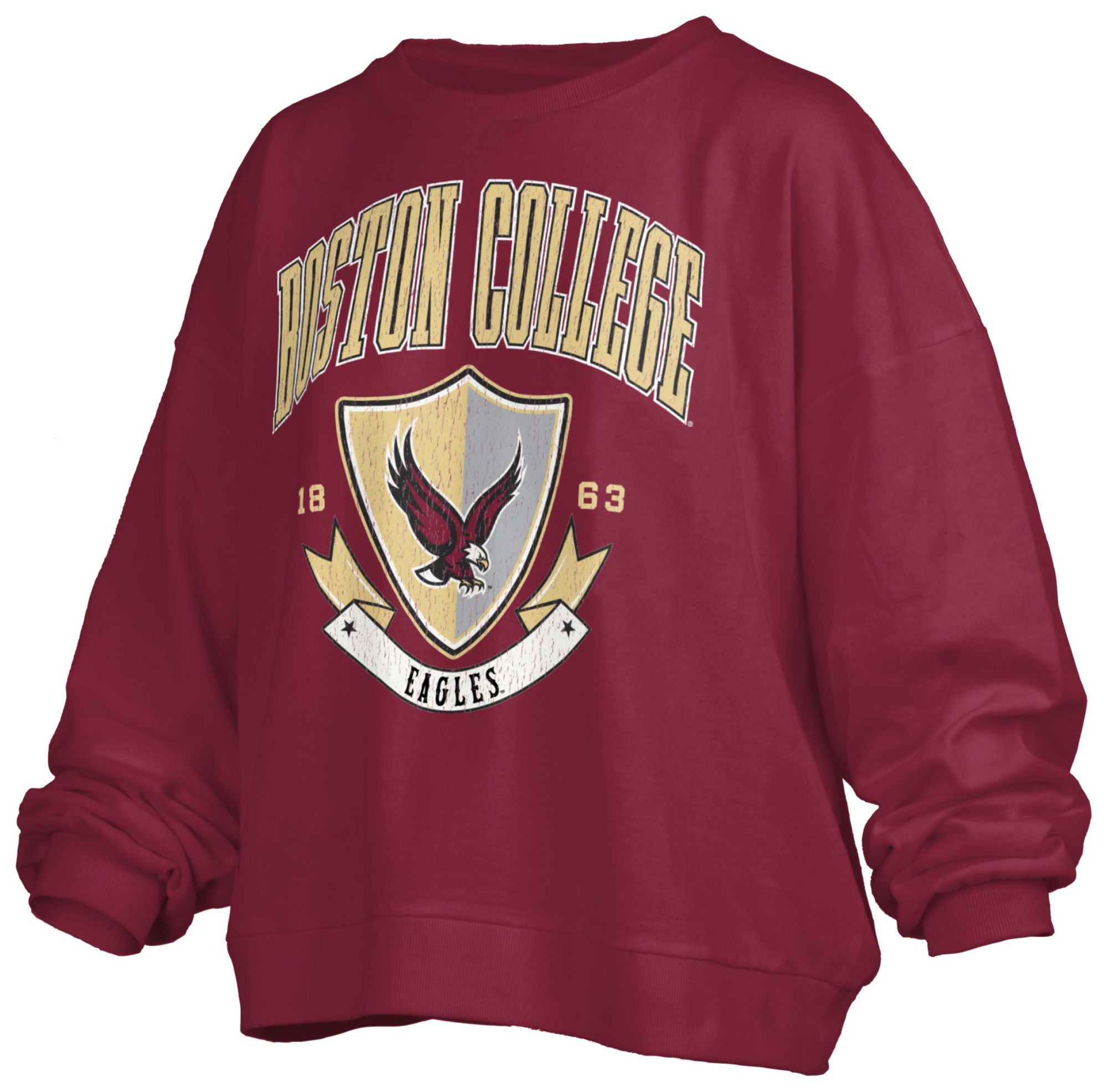 Pressbox Women's Boston College Eagles Crimson Janise Crew Pullover Sweatshirt