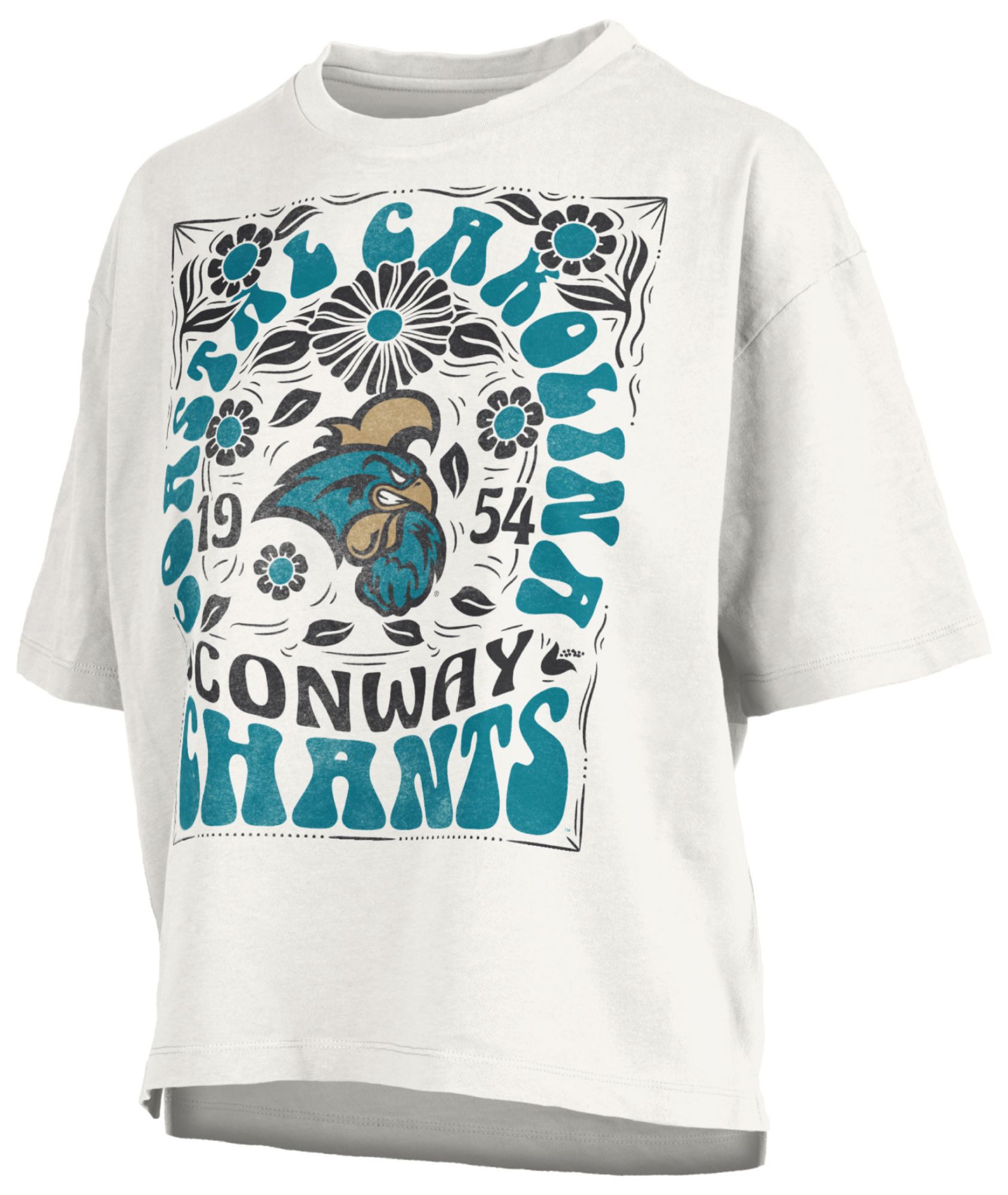 Pressbox Women's Coastal Carolina Chanticleers White Harmony T-Shirt