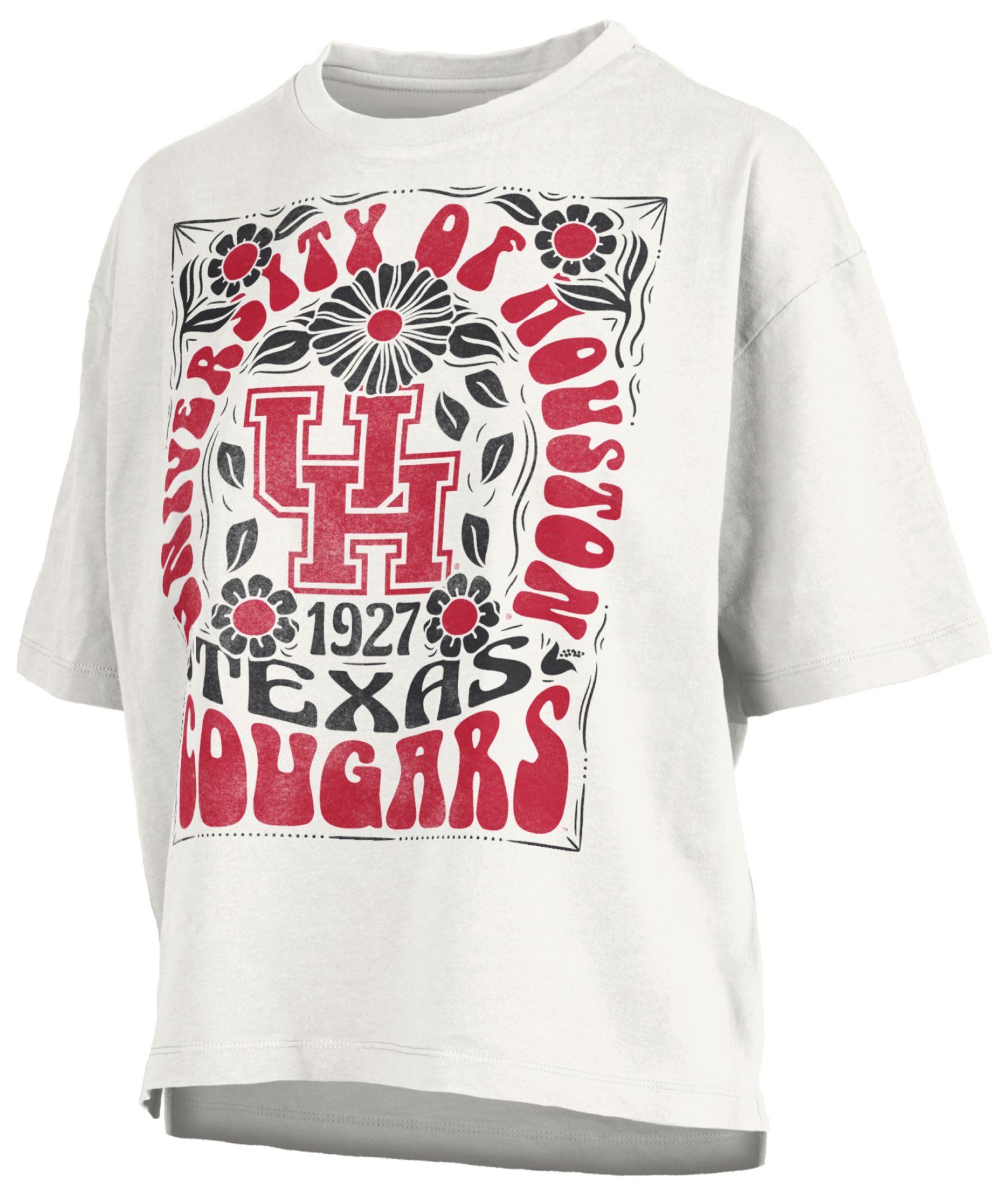 Pressbox Women's Houston Cougars White Harmony T-Shirt