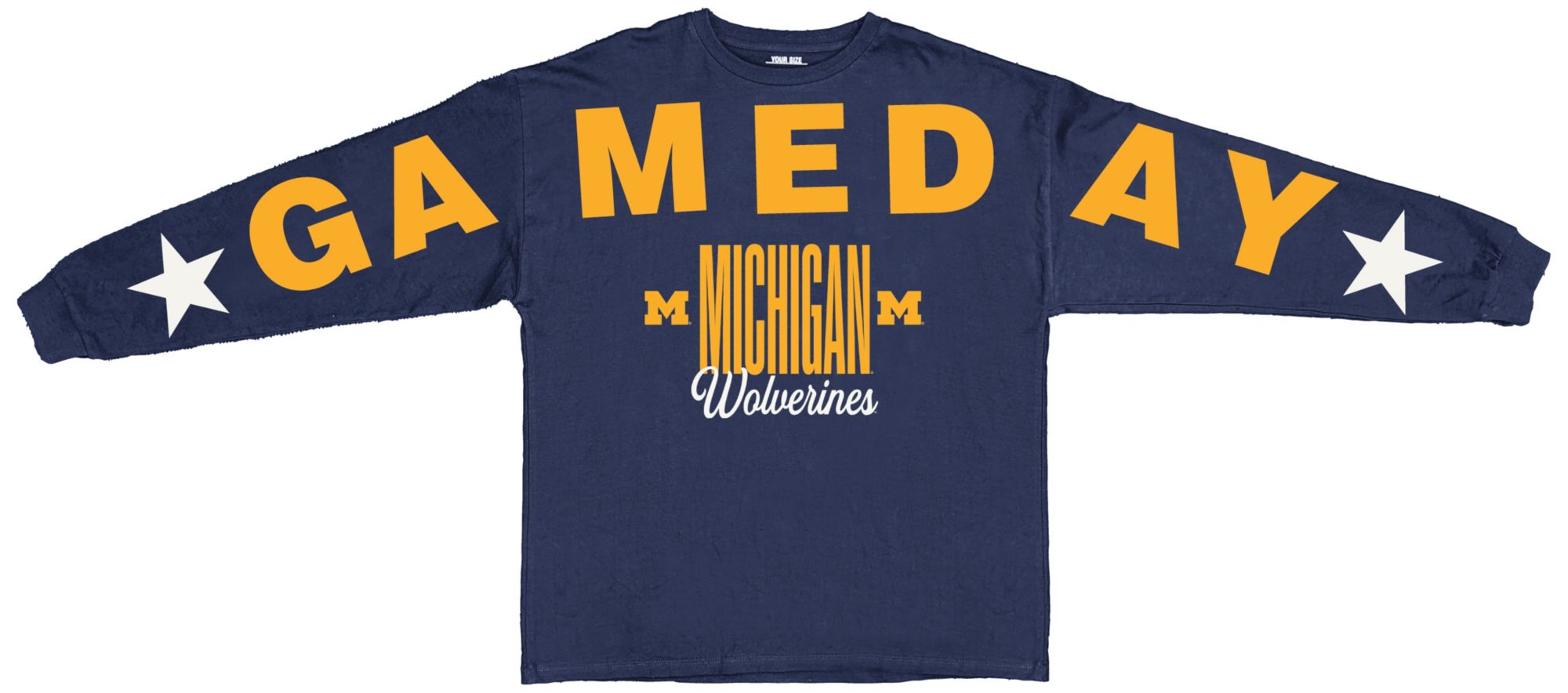 Pressbox Women's Michigan Wolverines Navy One Size Long Sleeve T-Shirt