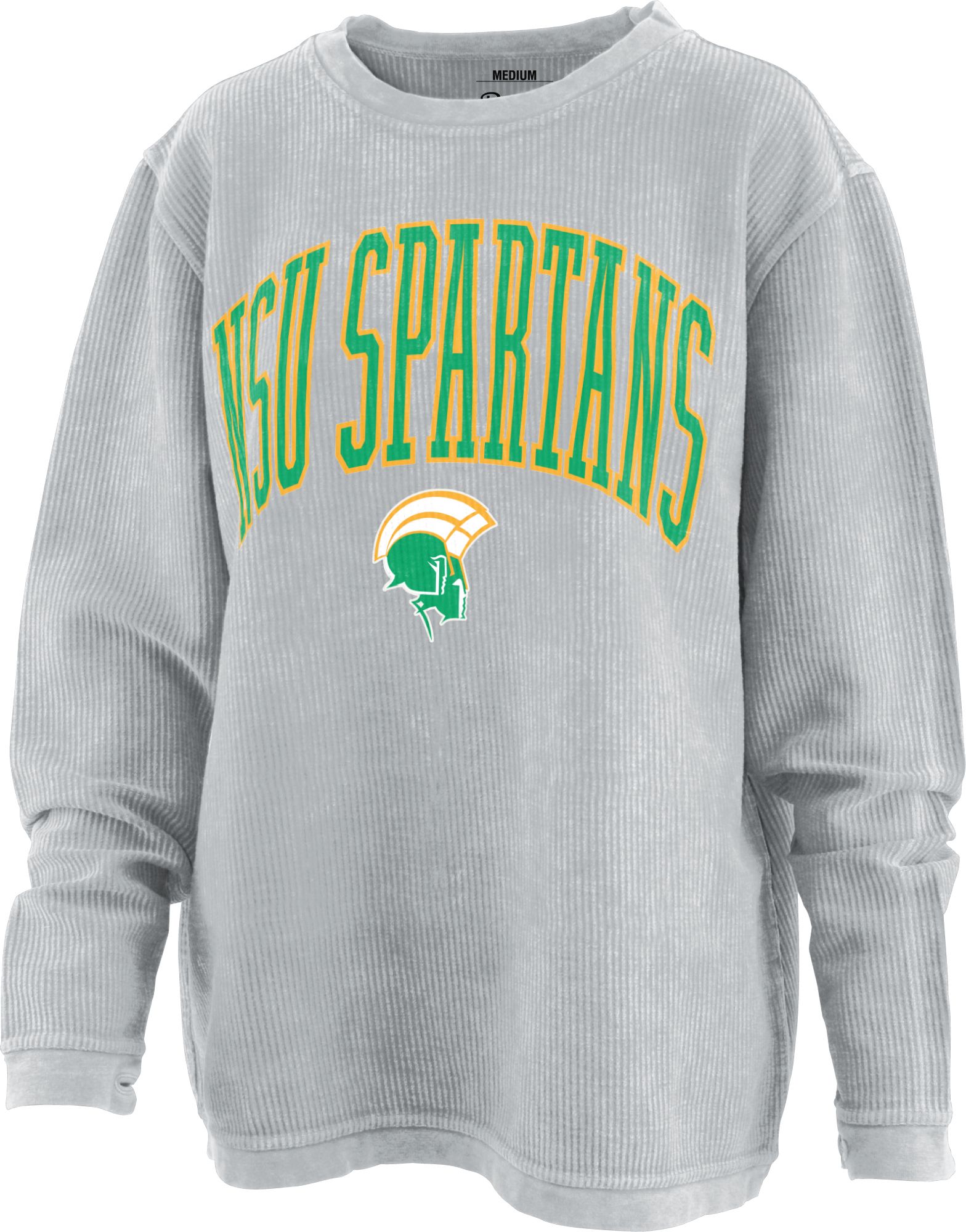 Pressbox Women's Norfolk State Spartans  Silver Crew Pullover Sweatshirt