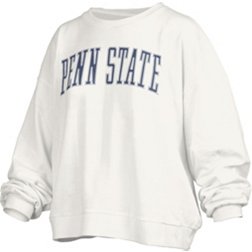 Pressbox Women's Penn State Nittany Lions White Sequin Crew Pullover Sweatshirt
