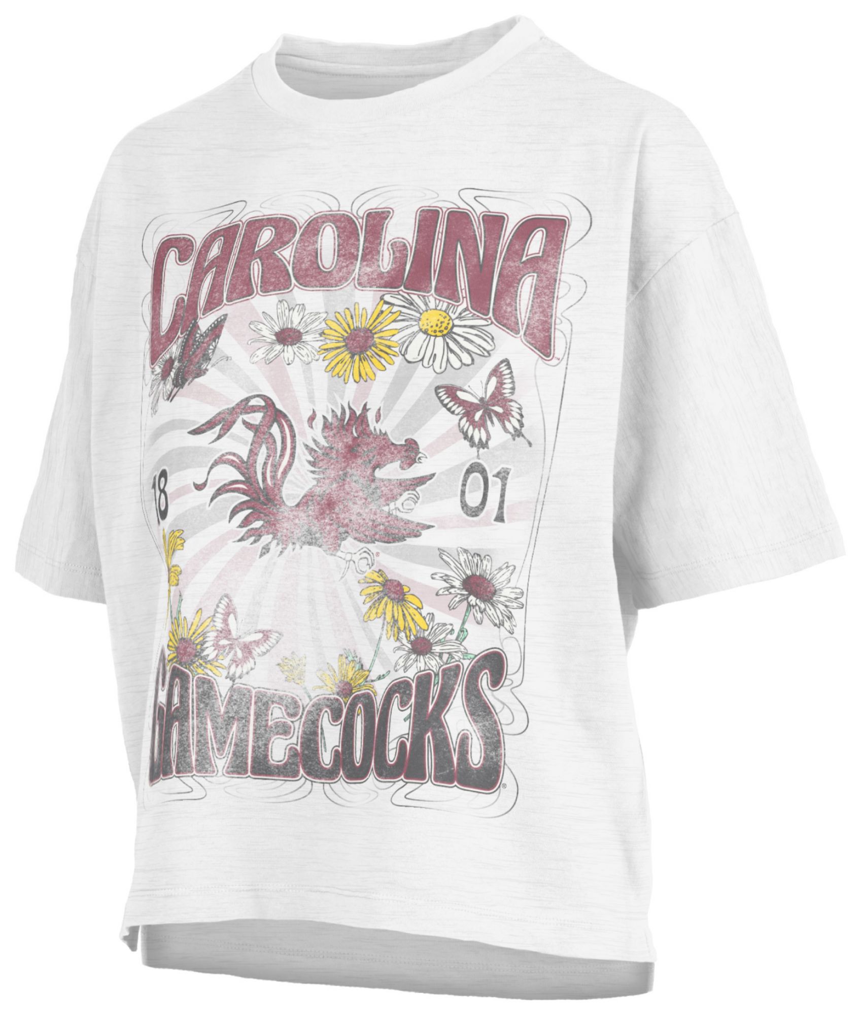 Pressbox Women's South Carolina Gamecocks White Woodstock T-Shirt