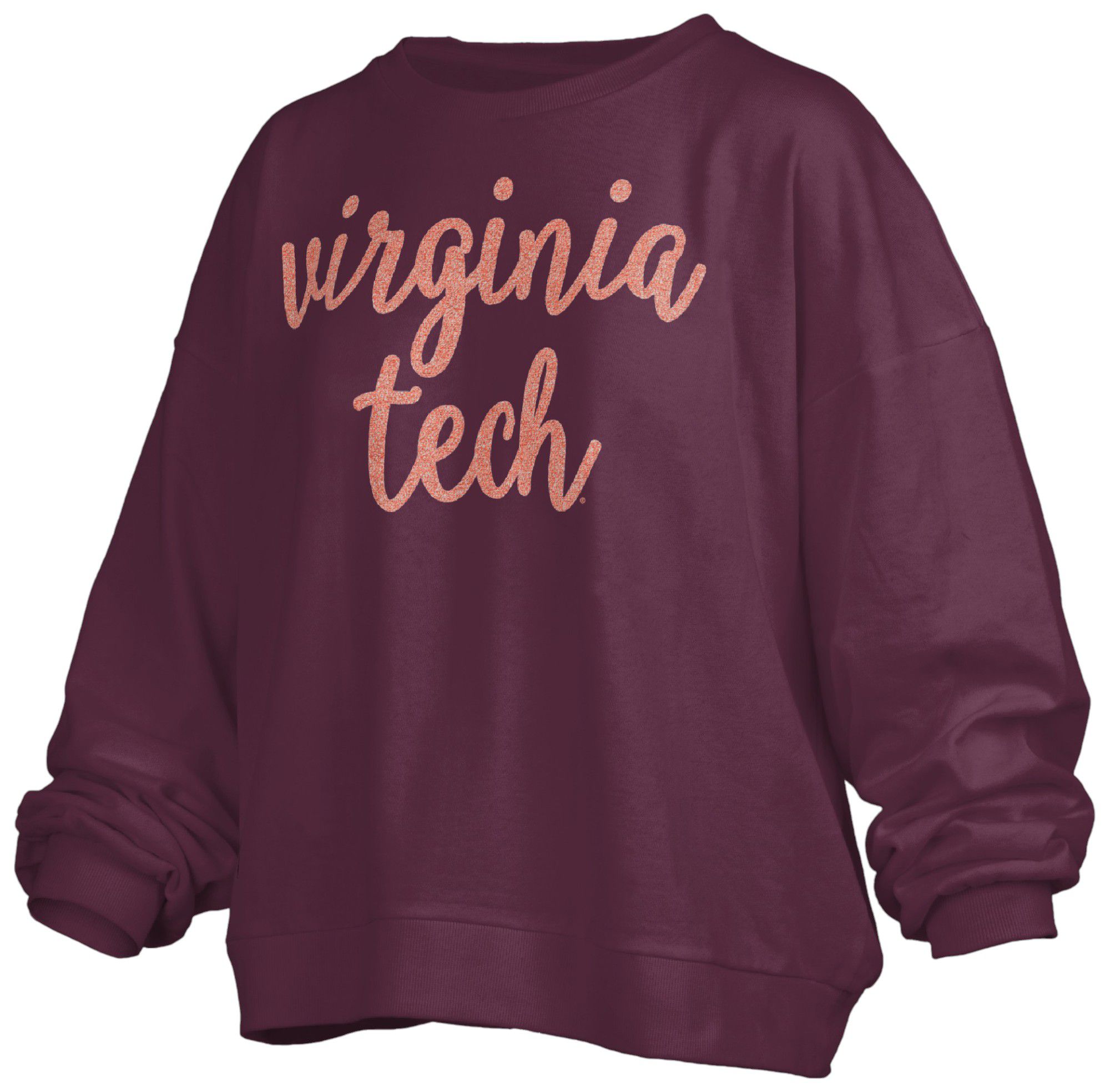 Pressbox Women's Virginia Tech Hokies Maroon Chenille Crew Pullover Sweatshirt