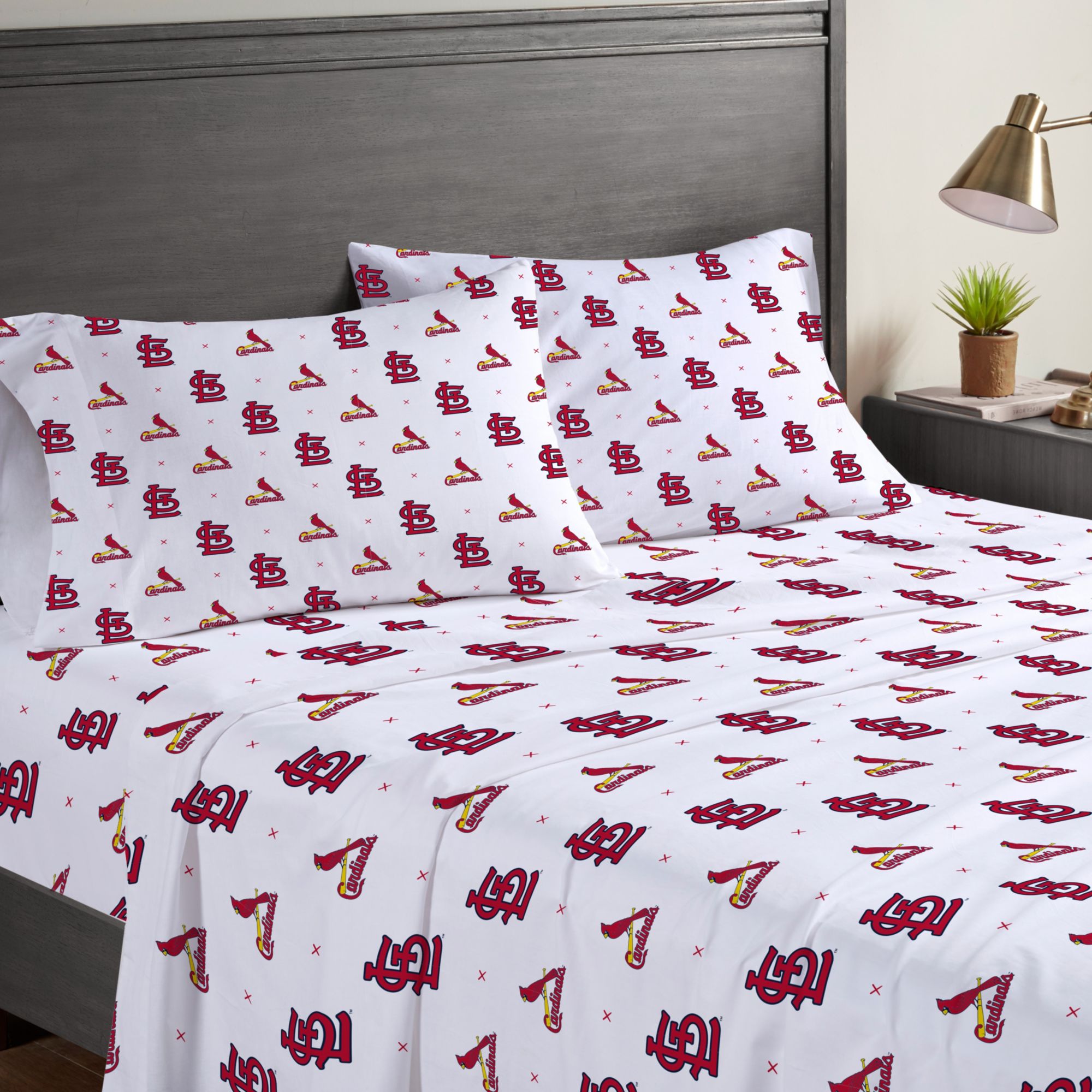 Pegasus MLB St. Louis Cardinals Small X Queen Sheet Set