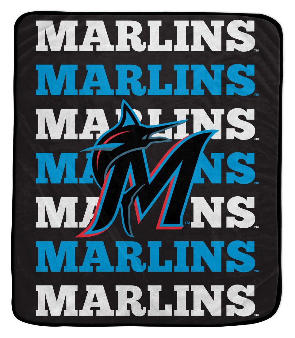 Pegasus Sports Miami Marlins 60'' x 70'' Echo Wordmark Blanket
