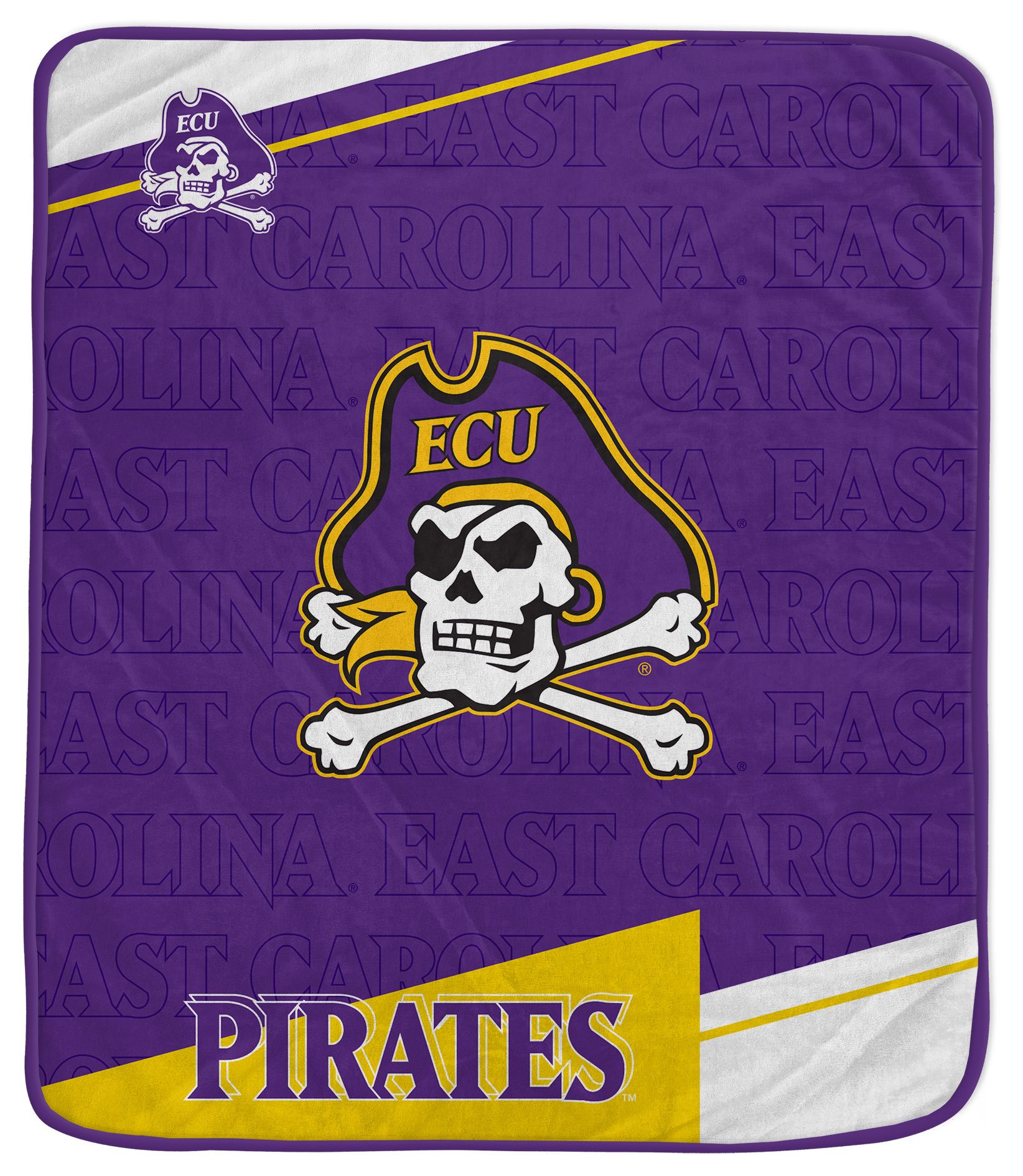 Pegasus NCAA East Carolina Pirates Diagonal Ghost Blanket