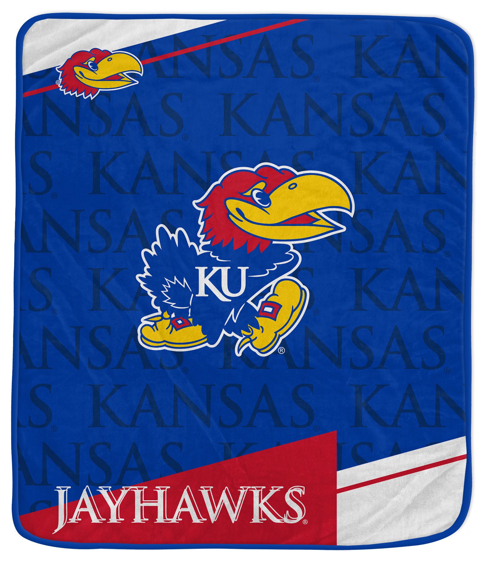 Pegasus NCAA Kansas Jayhawks Diagonal Ghost Blanket