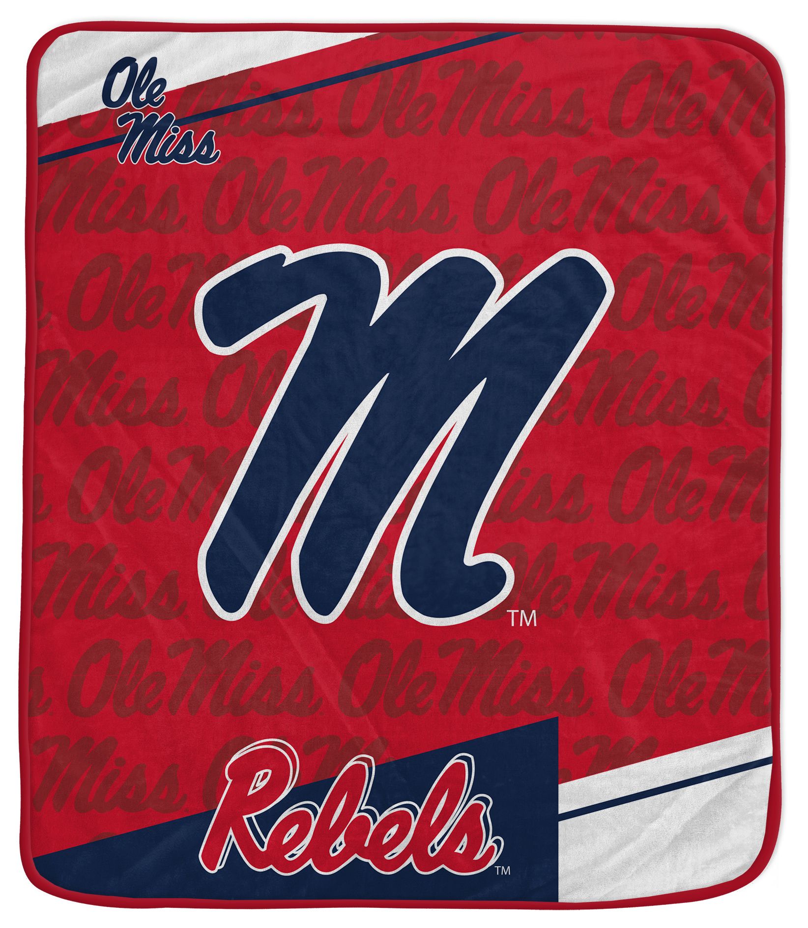 Pegasus NCAA Ole Miss Rebels Diagonal Ghost Blanket