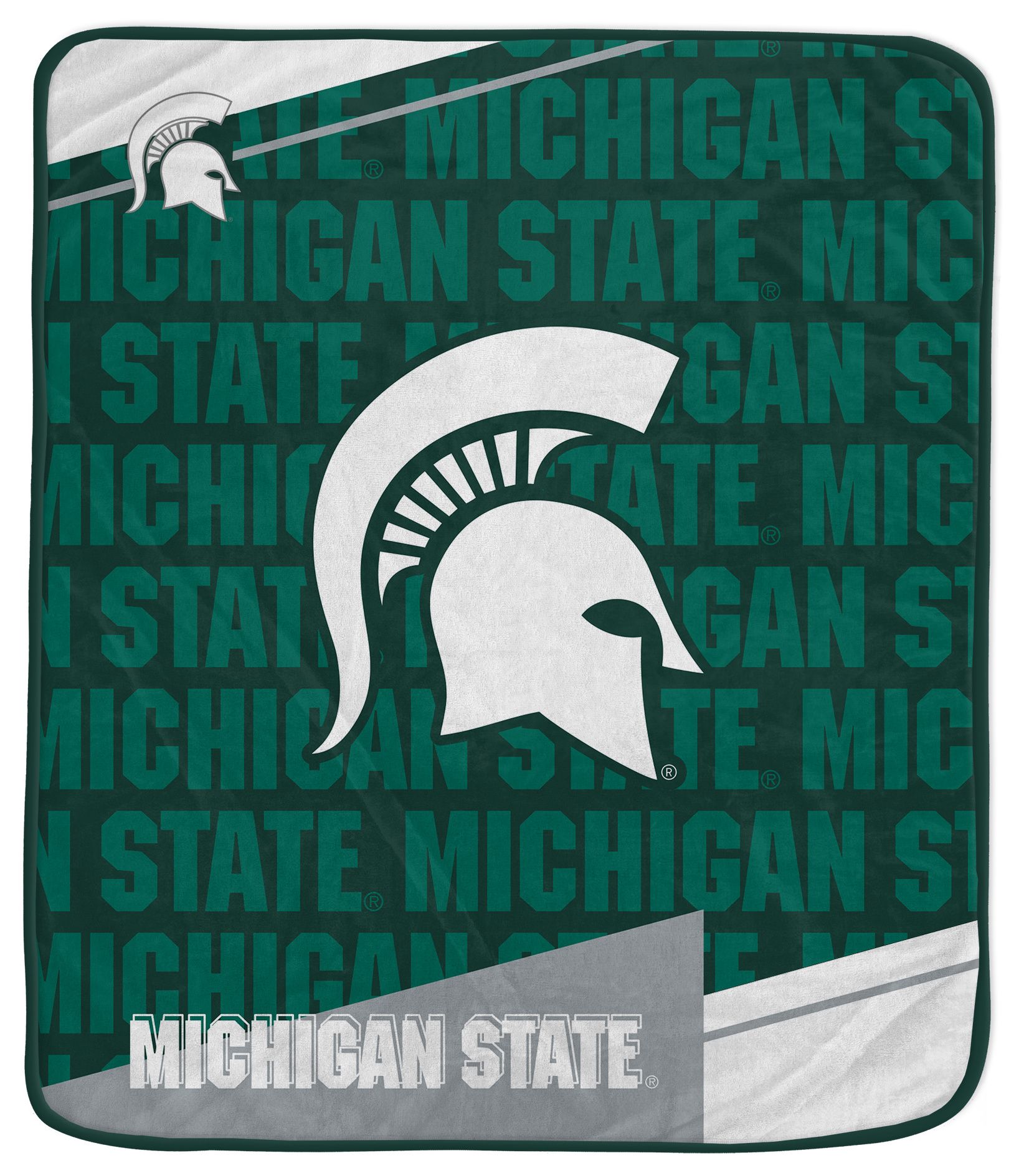 Pegasus NCAA Michigan State Spartans Diagonal Ghost Blanket