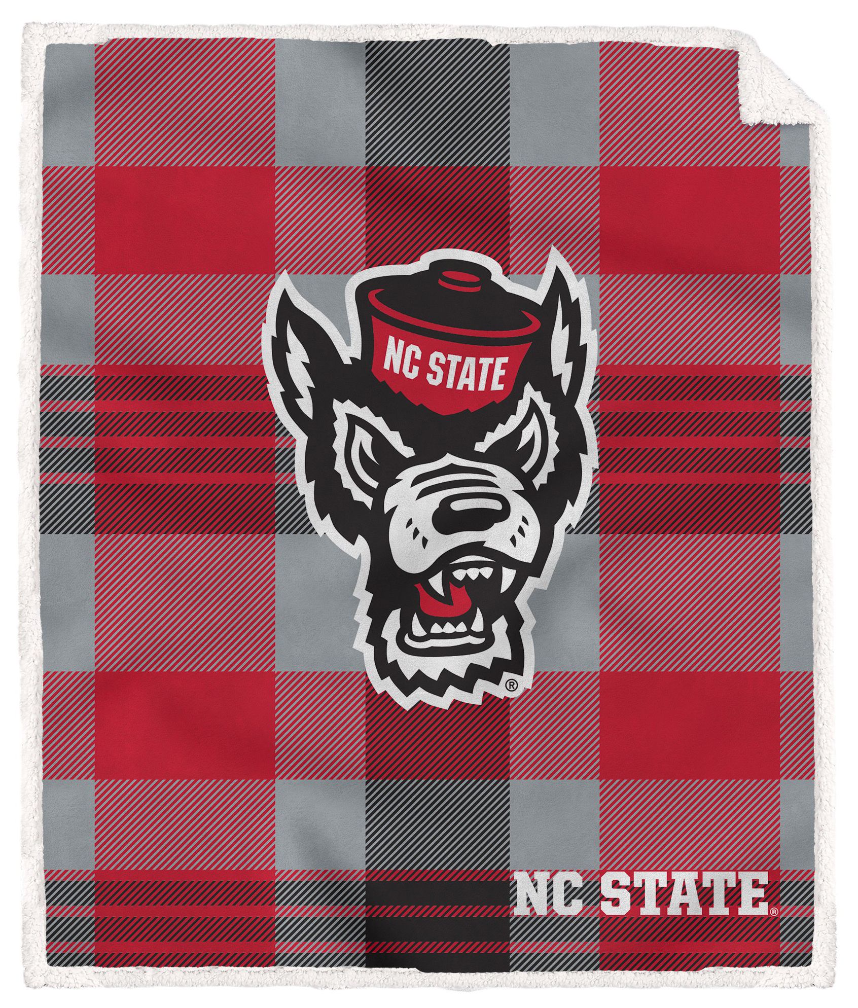 Pegasus NCAA NC State Wolfpack Plaid Steel Blanket