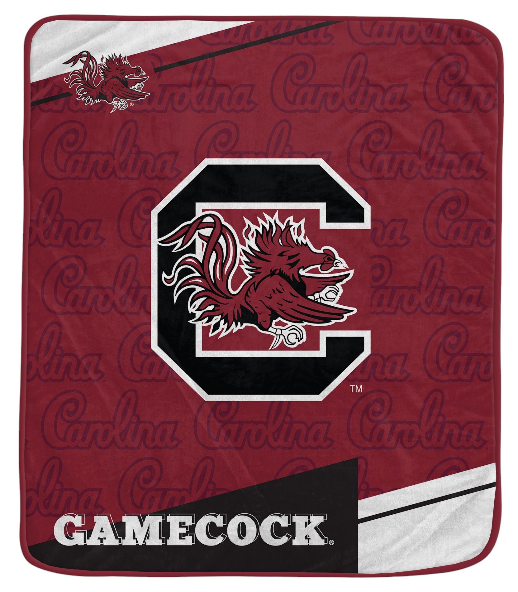 Pegasus NCAA South Carolina Gamecocks Diagonal Ghost Blanket