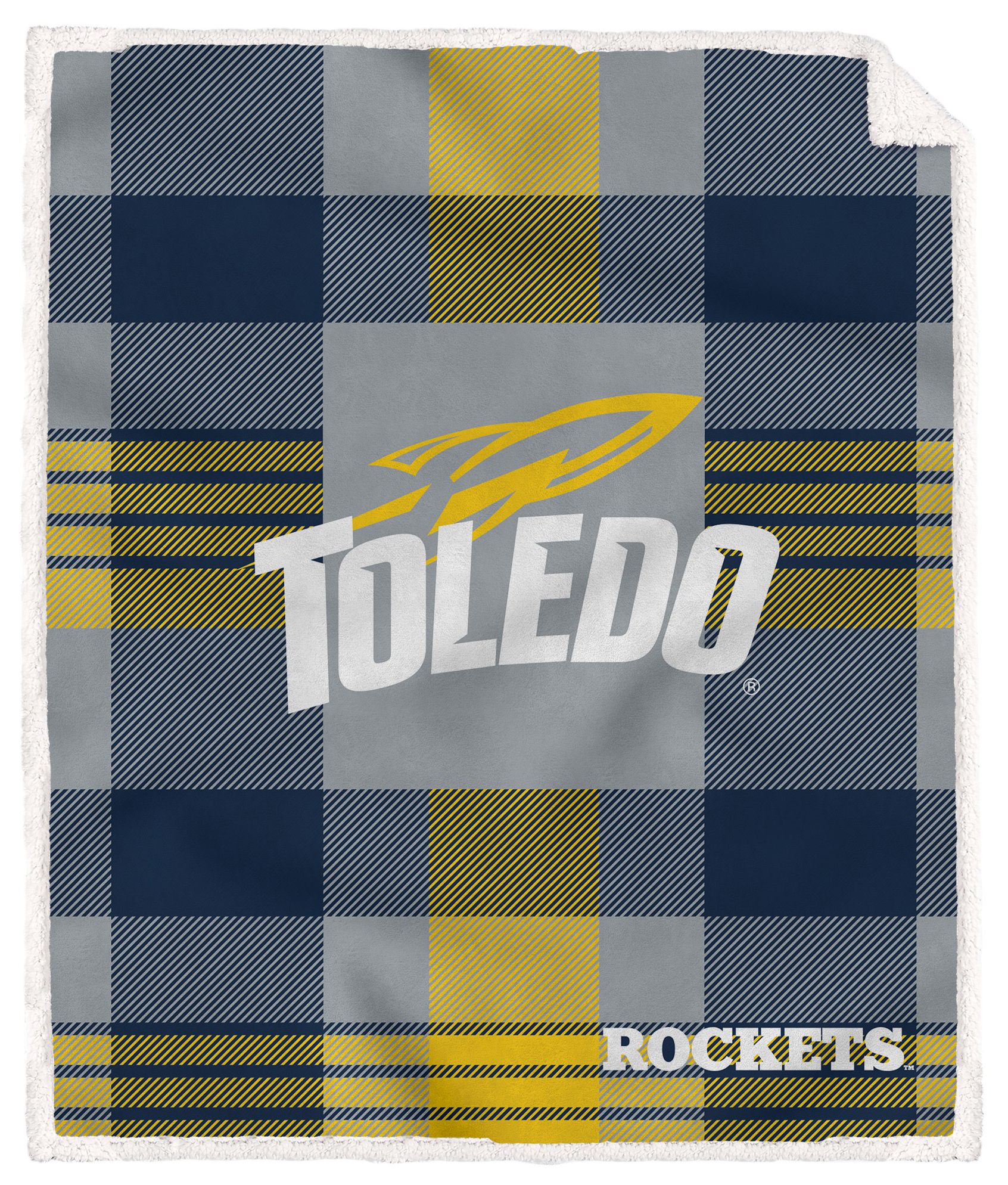 Pegasus NCAA Toledo Rockets Plaid Steel Blanket